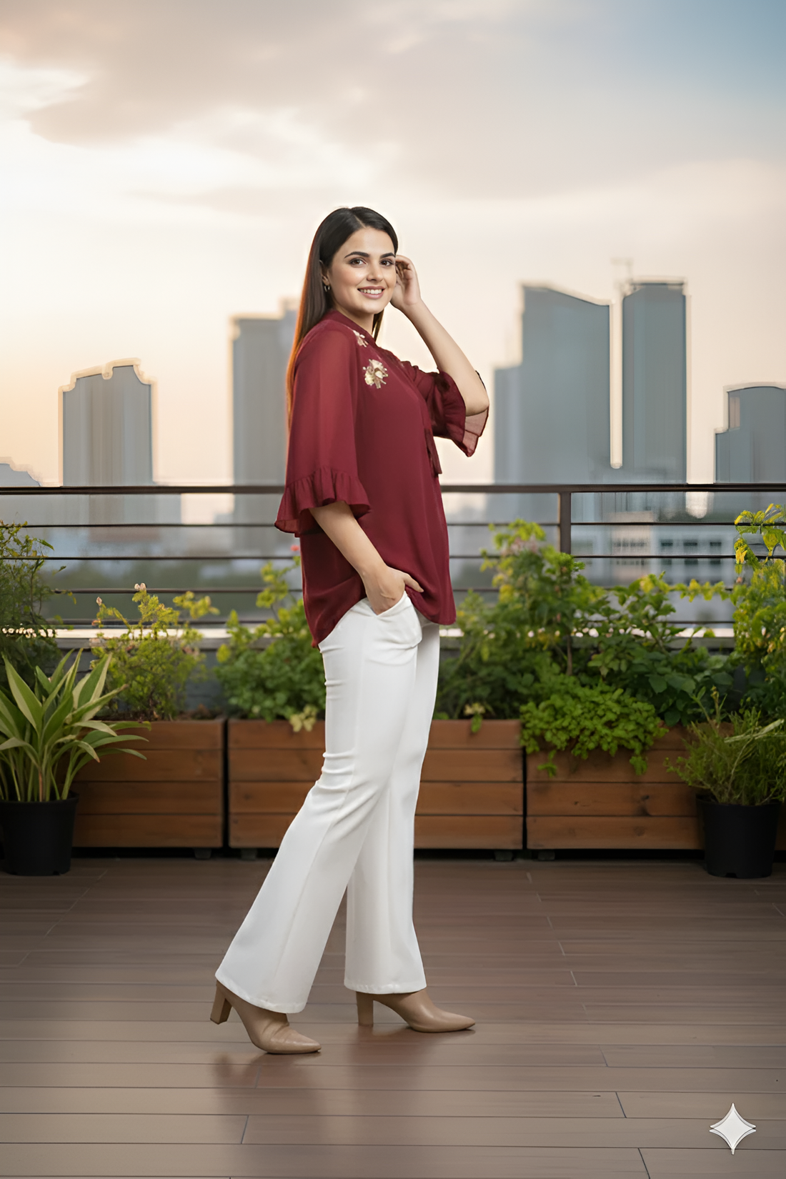 Classy Maroon Top