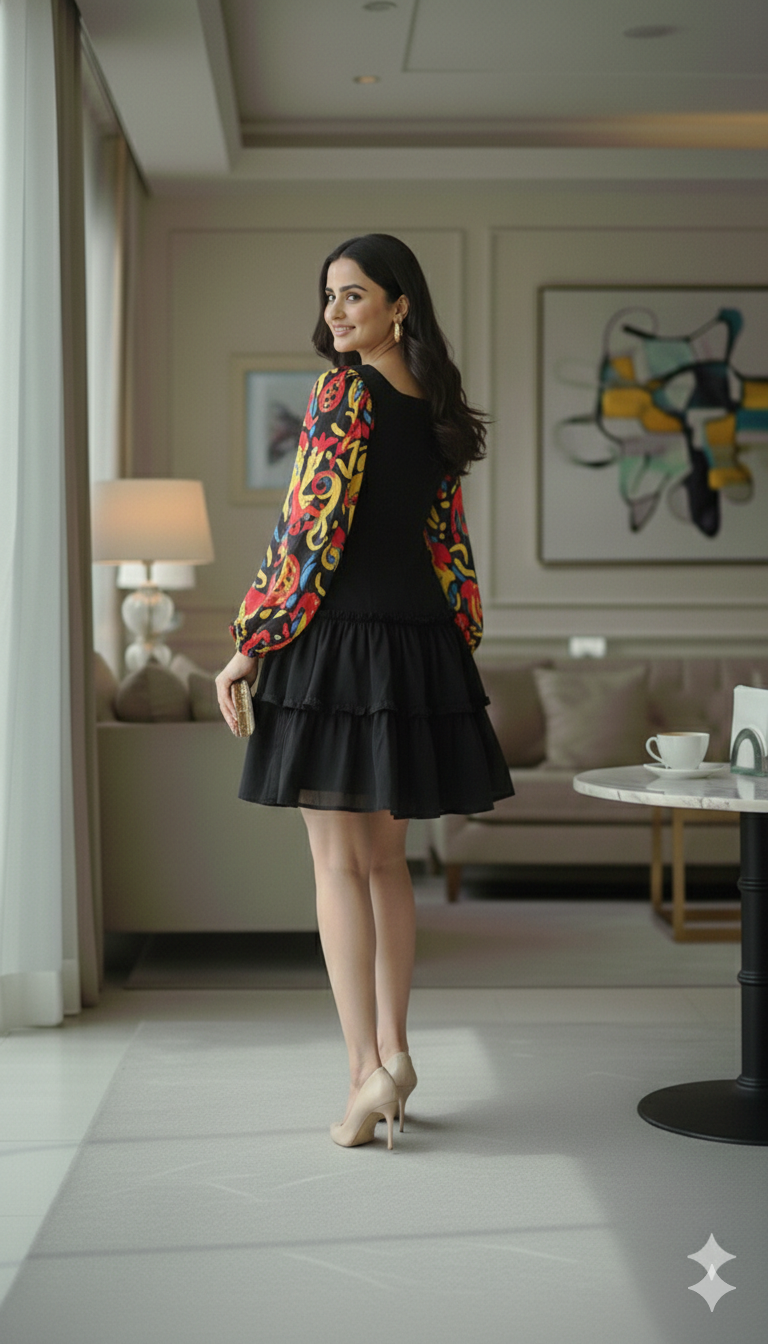 Black Handpainted Dress
