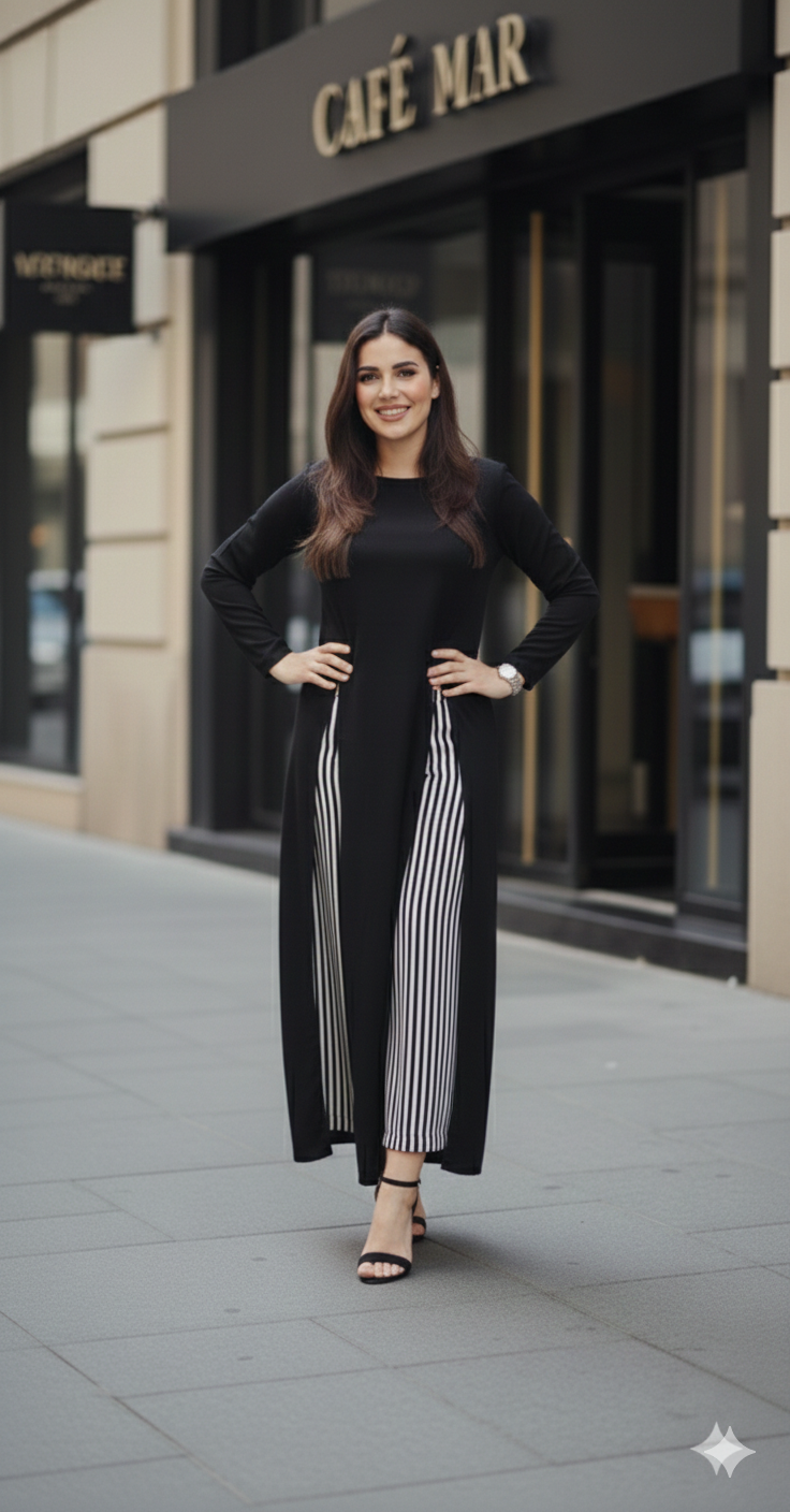 Black Slit Top