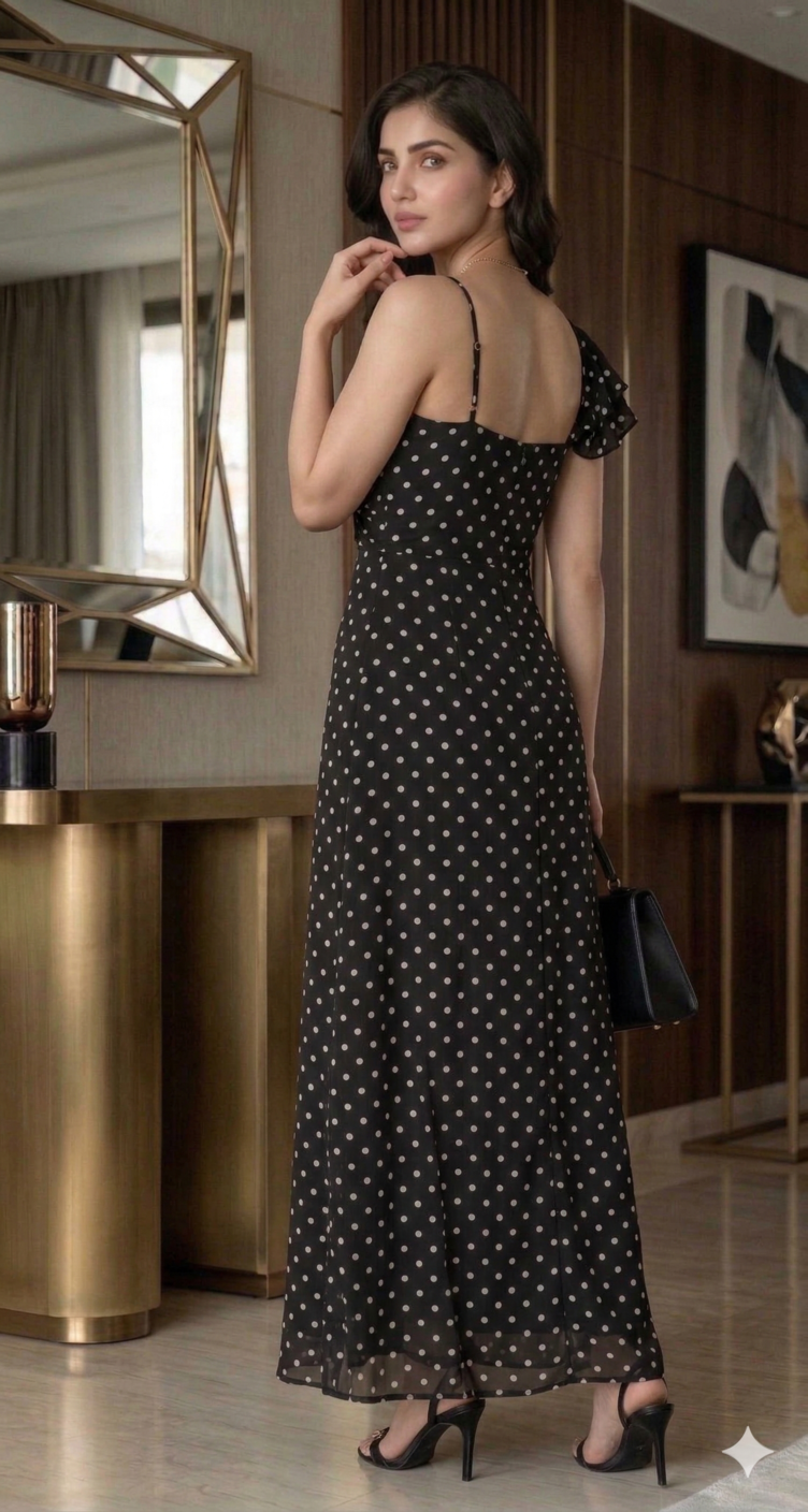 Black Polka Dot Maxi