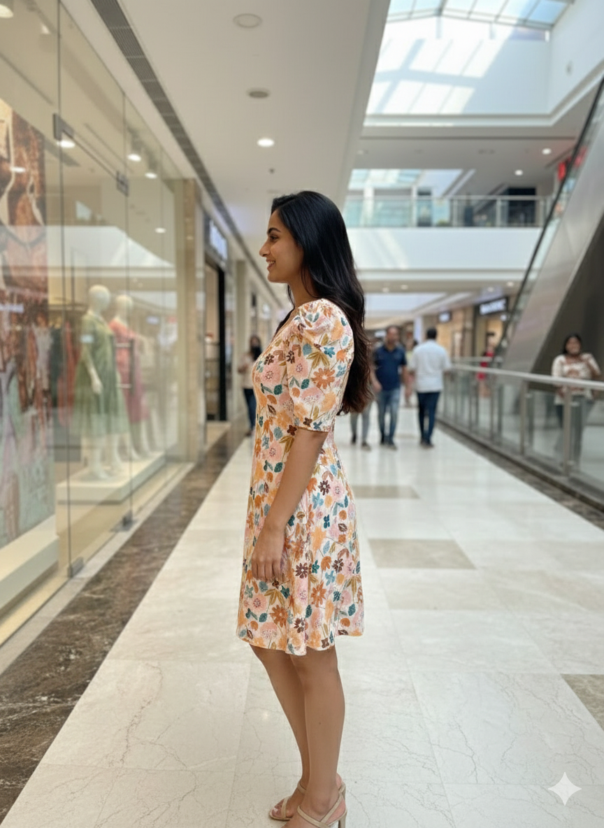 Multi Floral Flower Dress