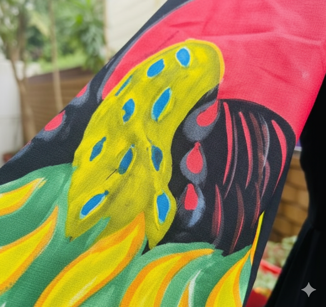 Black Handpainted Dress