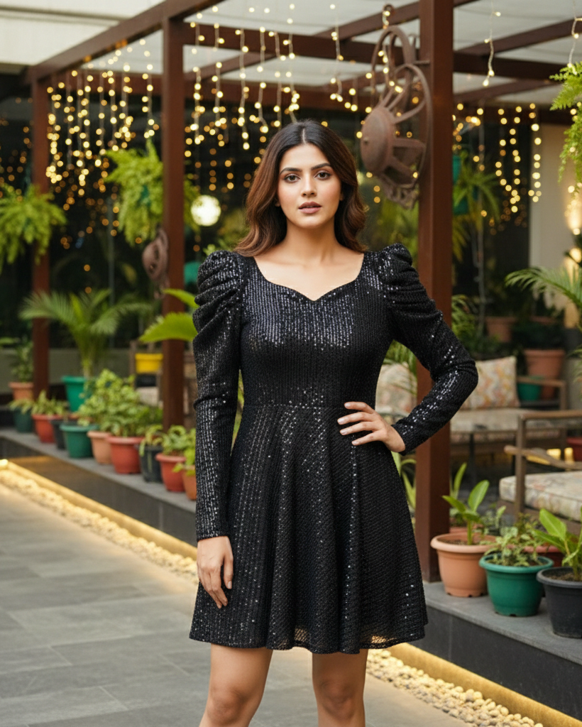 Black Sequin Dress