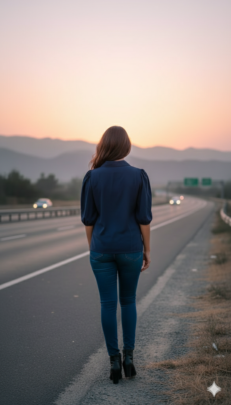 Navy Blue Swarovski Top