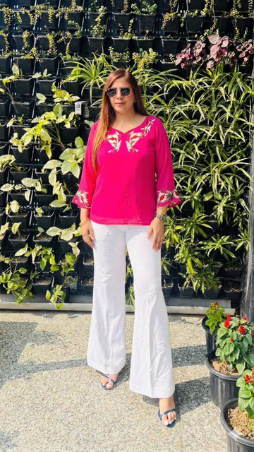 Pink Embroidery Top