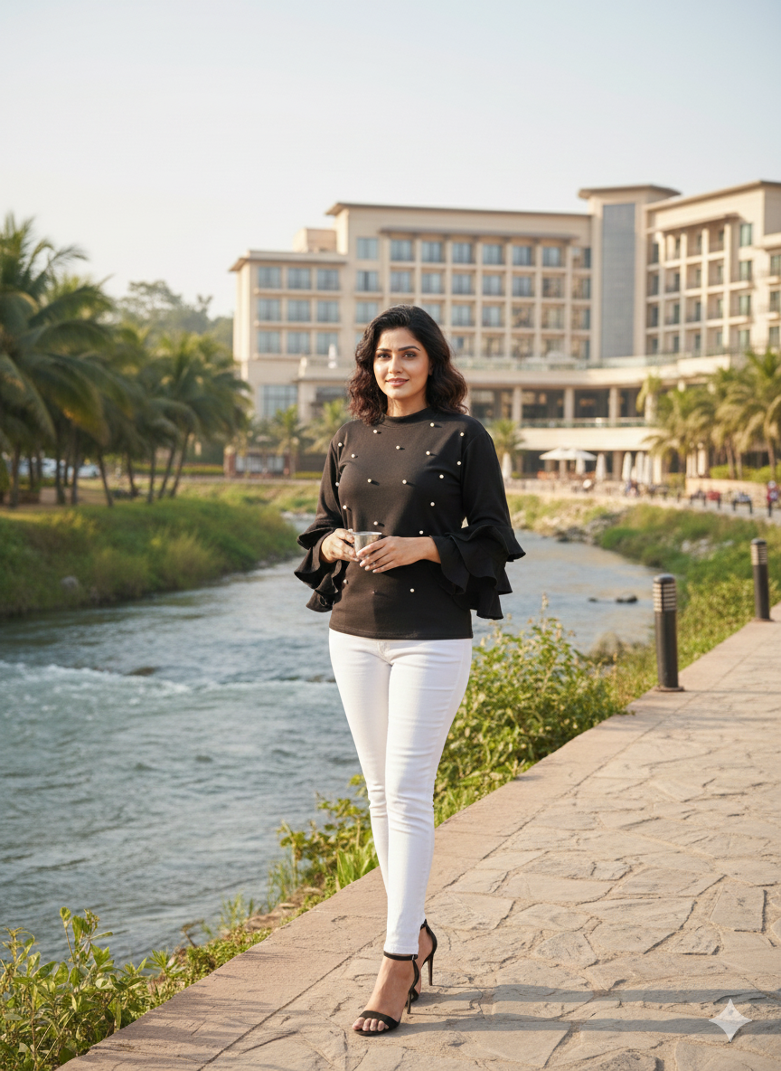 Black Pearl Woollen Top