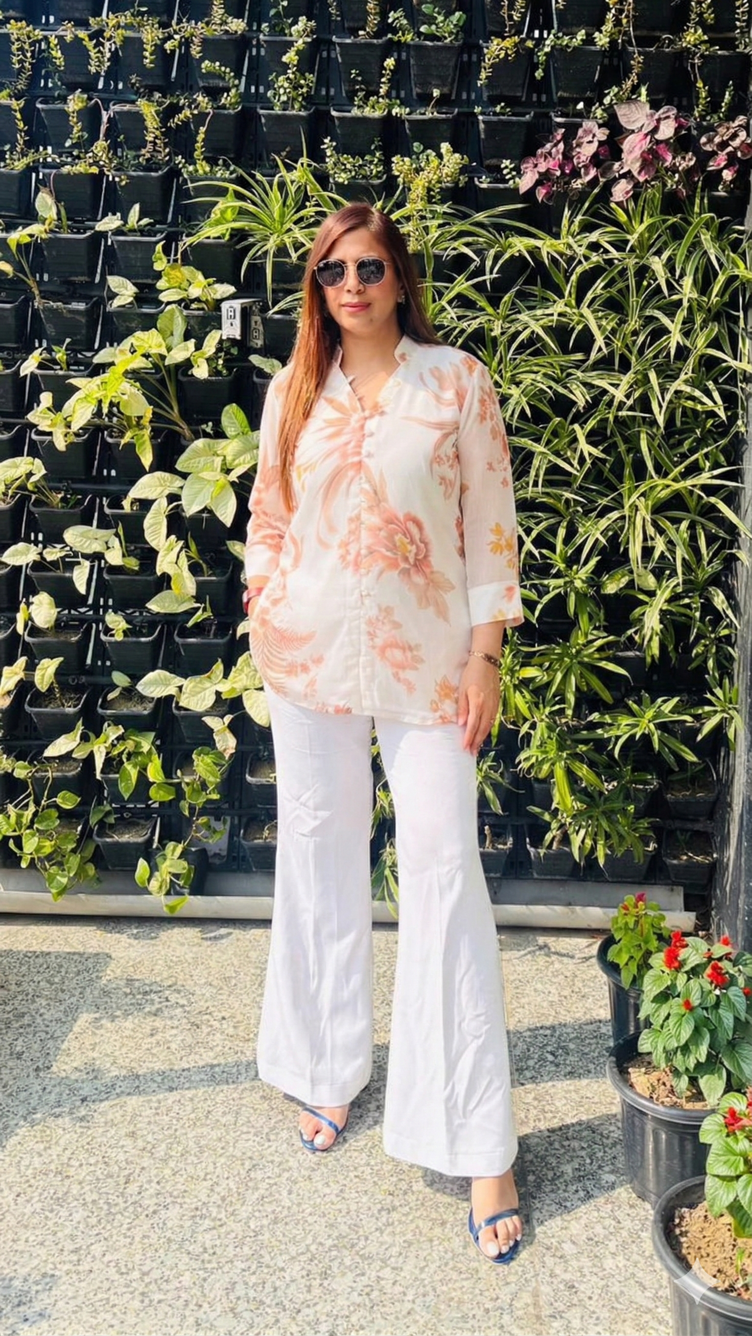 Cream Floral Top