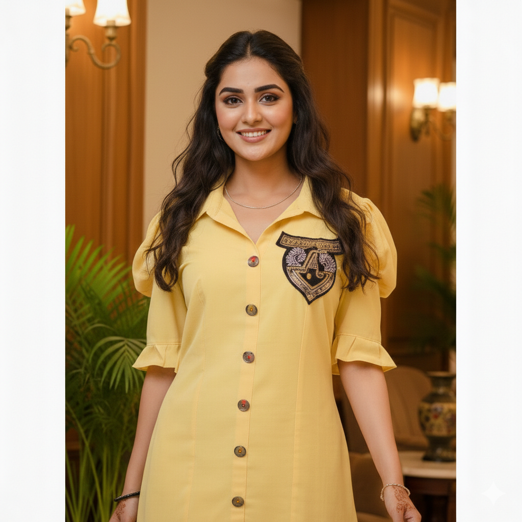 Lemon Yellow Shirt Dress