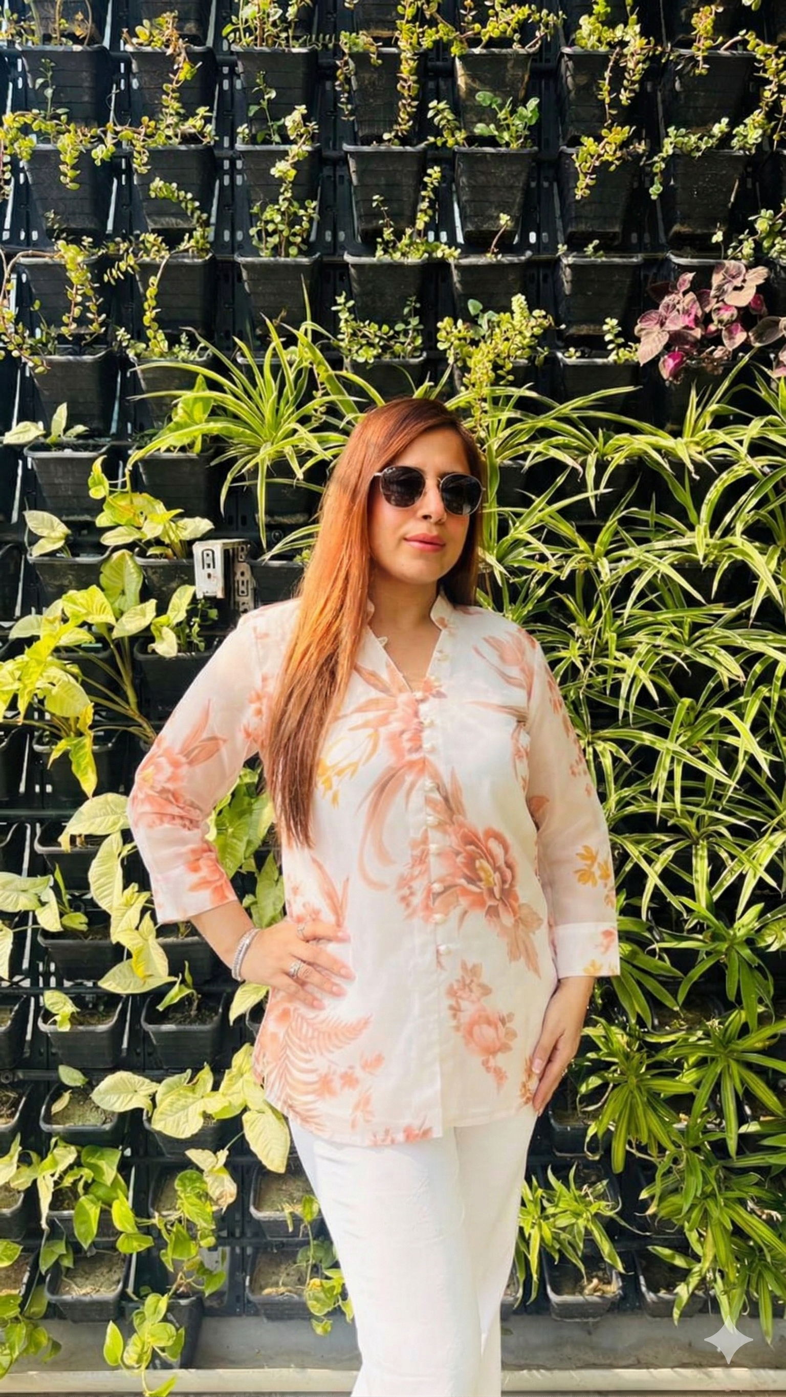 Cream Floral Top