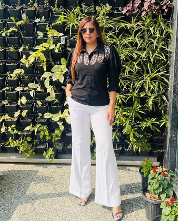 Black Embroidered Top