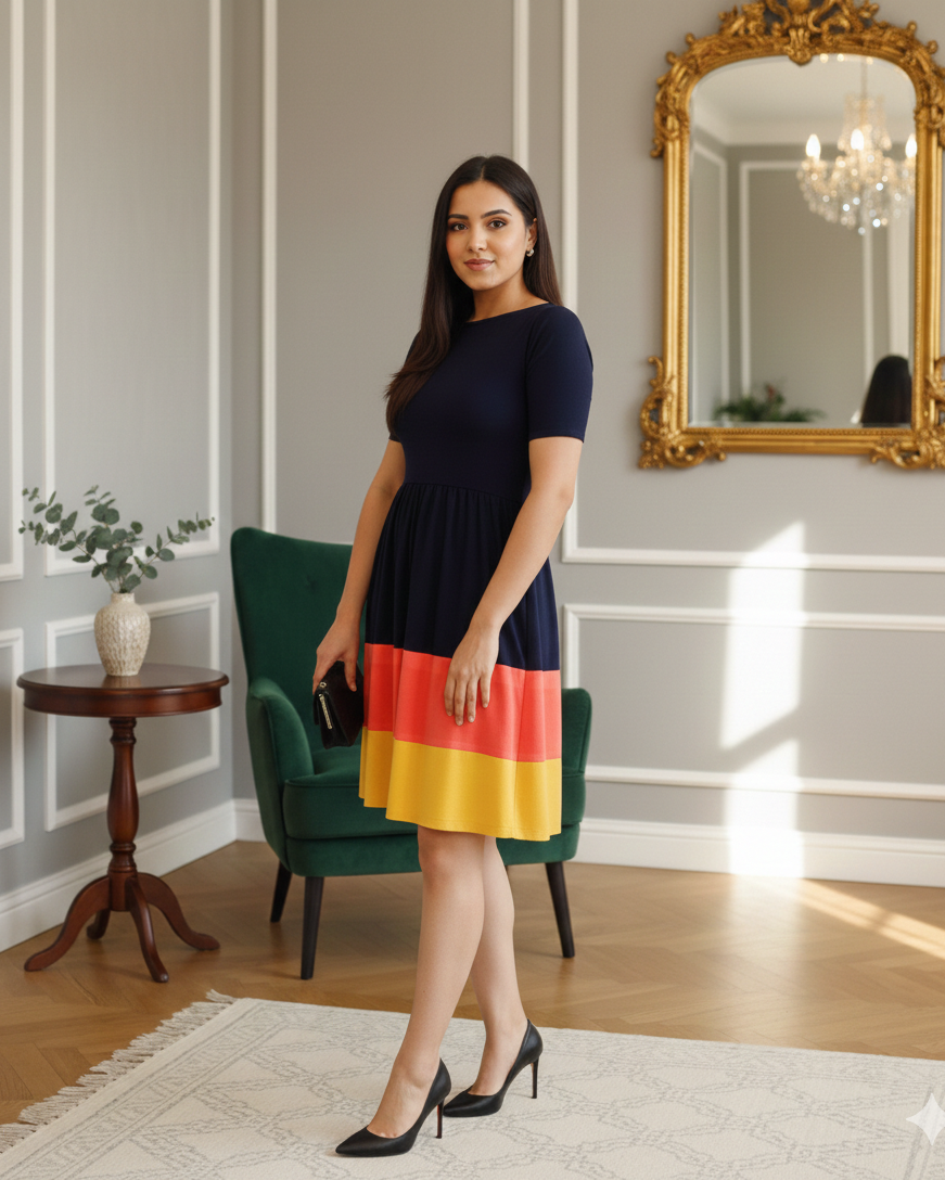 Trio Colour Dress