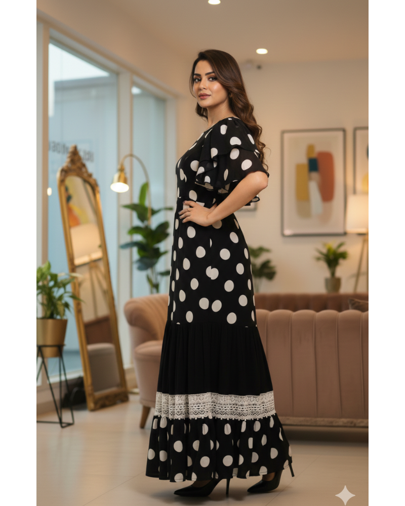 B/W Polka Dot Maxi