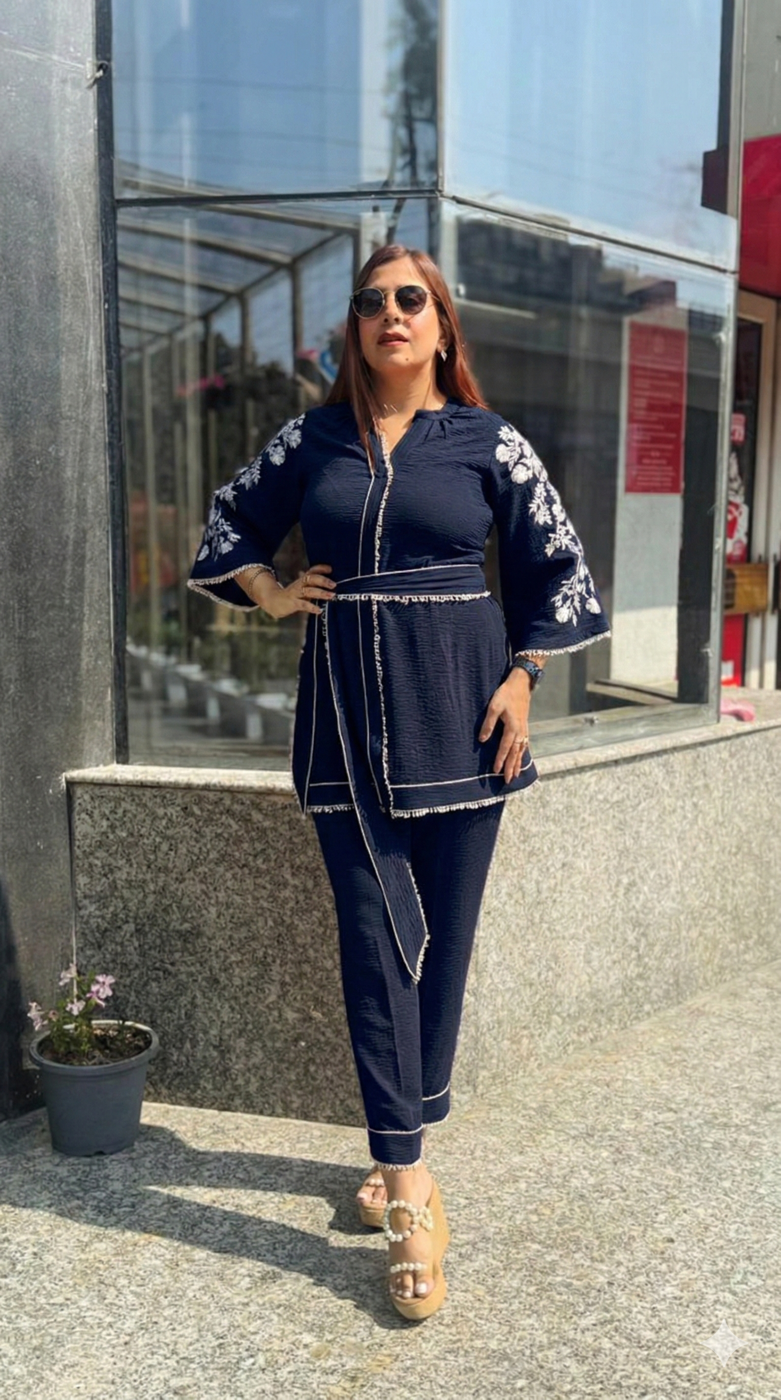 Rust Cotton Linen Crush Co-Ord | Lakhina Couture - Look 17