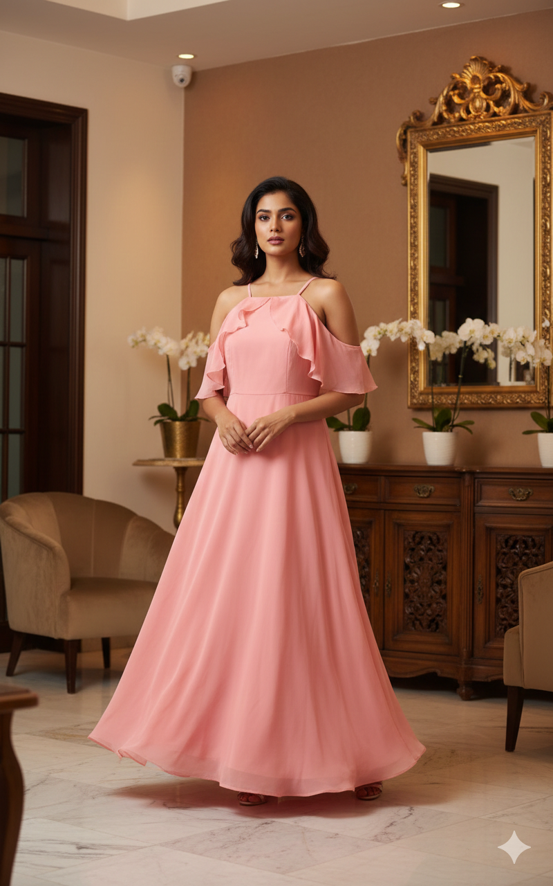 Baby Pink Flare Maxi