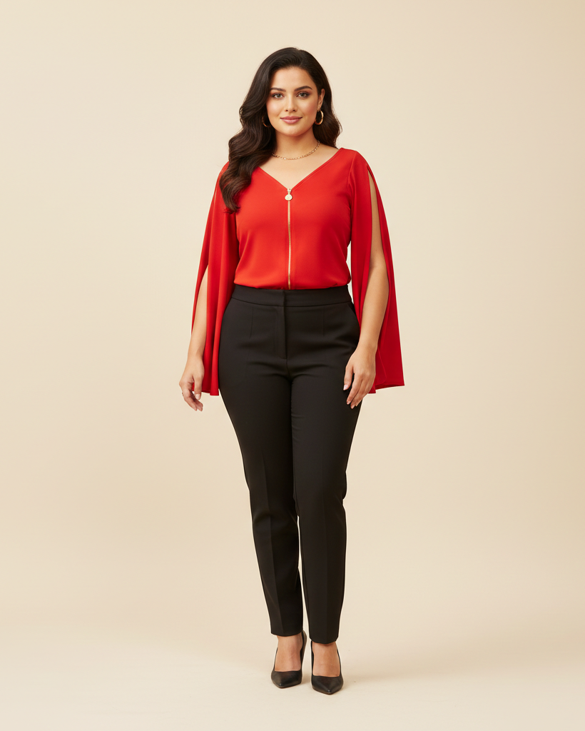 Red Crepe Top