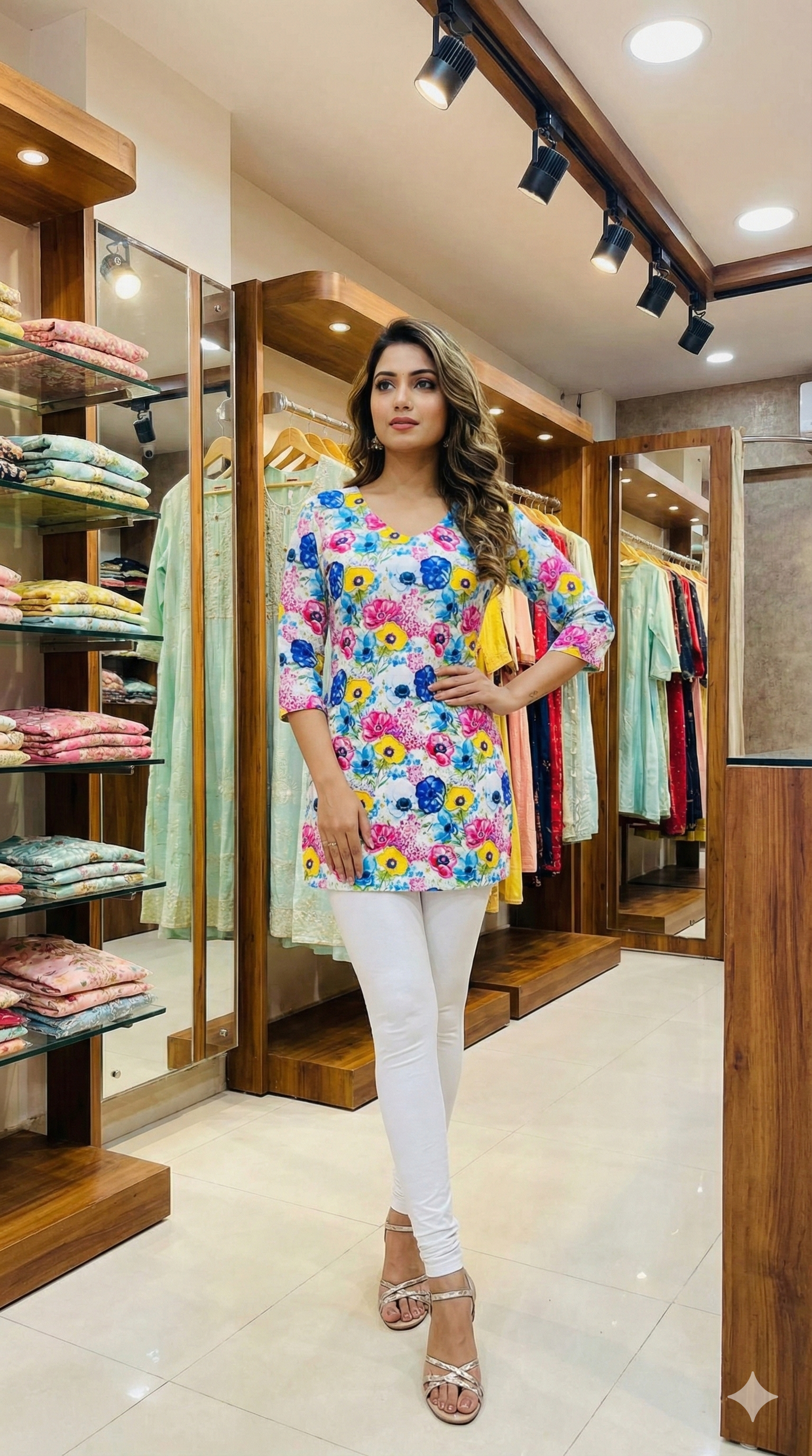 Caribbean Blue Embroidered Top