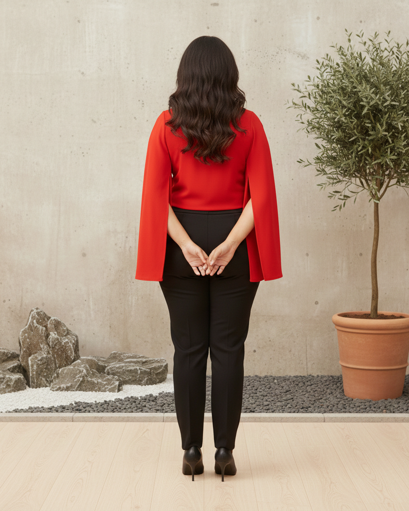 Red Crepe Top