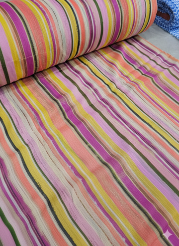 Multicolour Striped Cotton Fabric
