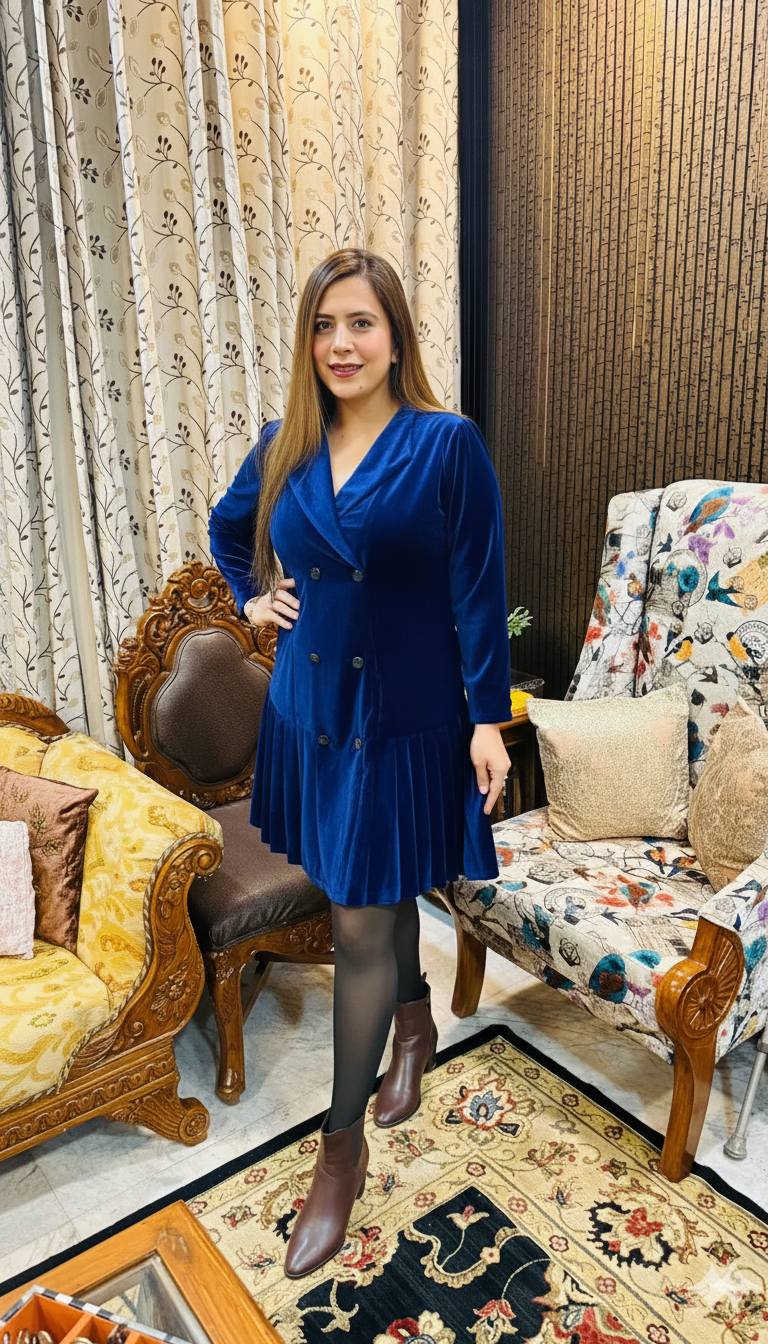 Blue Blazer Dress