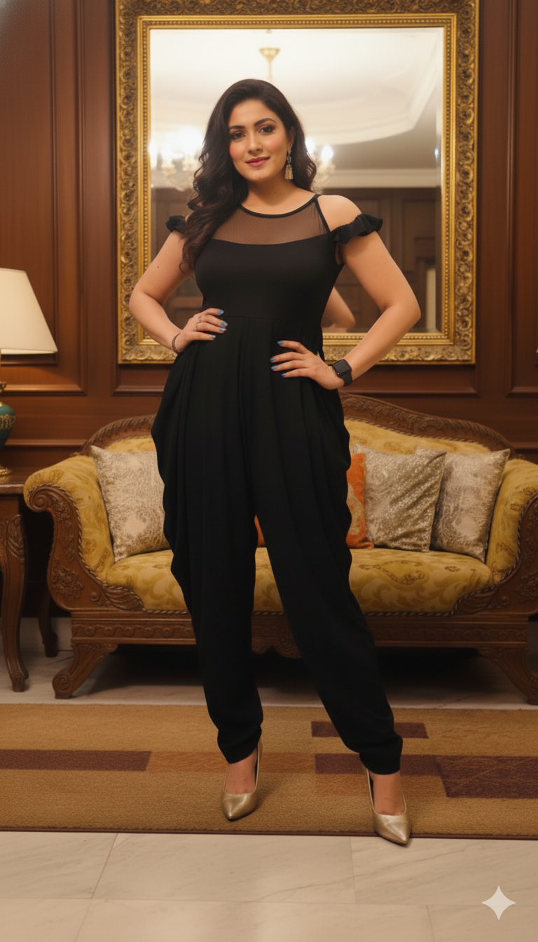 Black Drape Jumpsuit