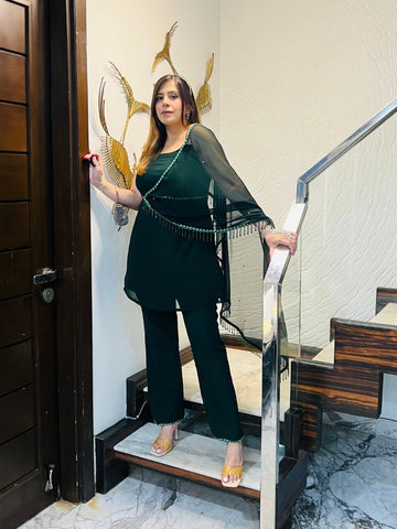 Green Saree Style Co-Ord