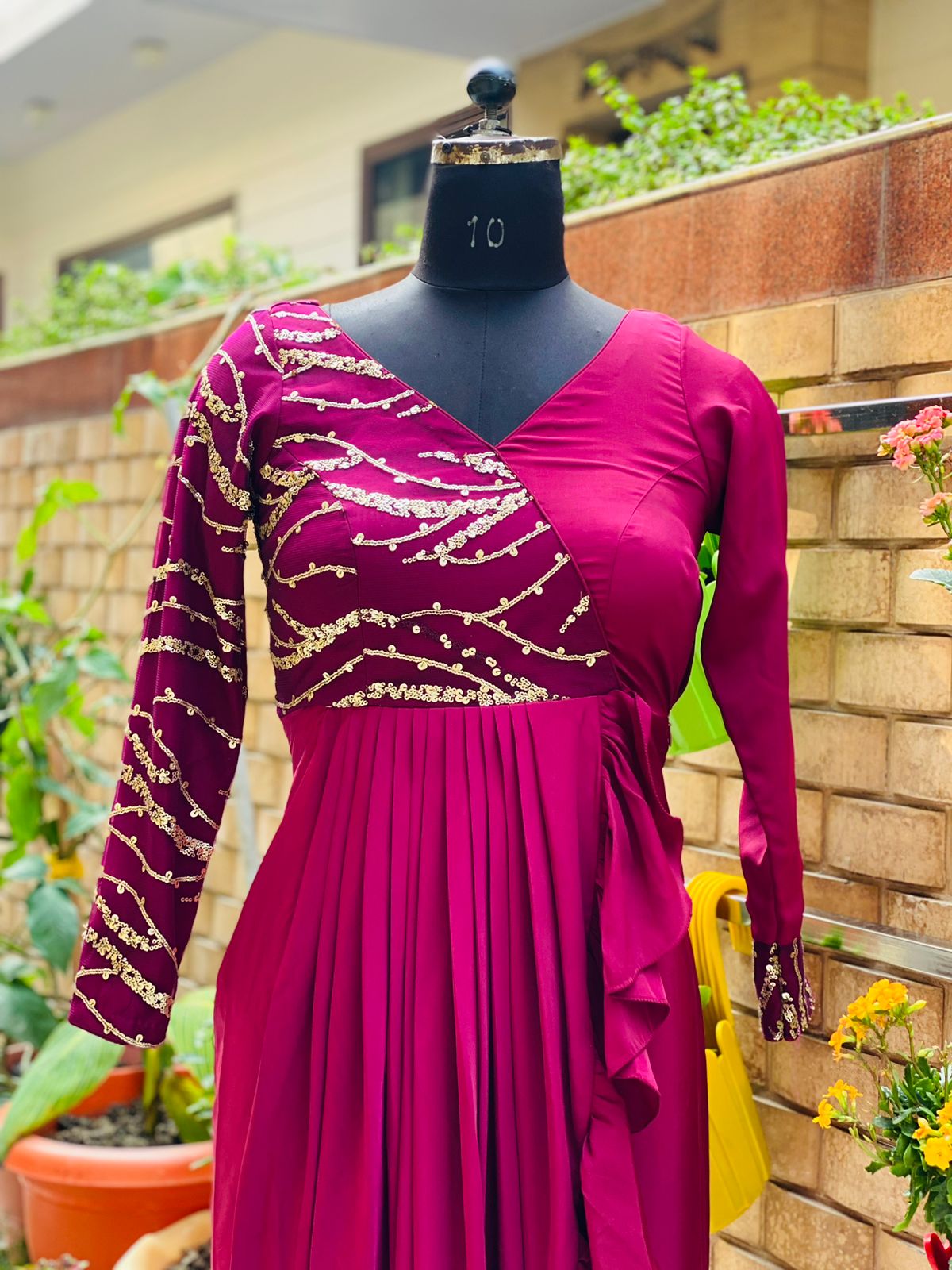 Wine Sequin Summer Drape