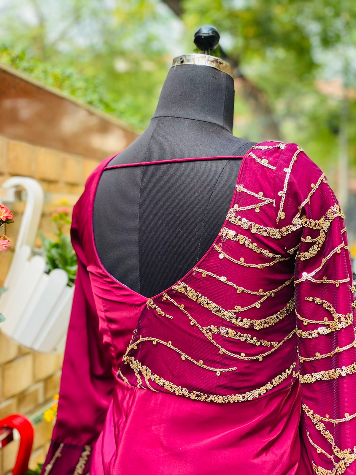 Wine Sequin Summer Drape