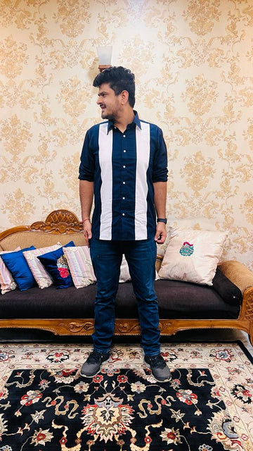 Menswear Blue & White Stripes Shirt