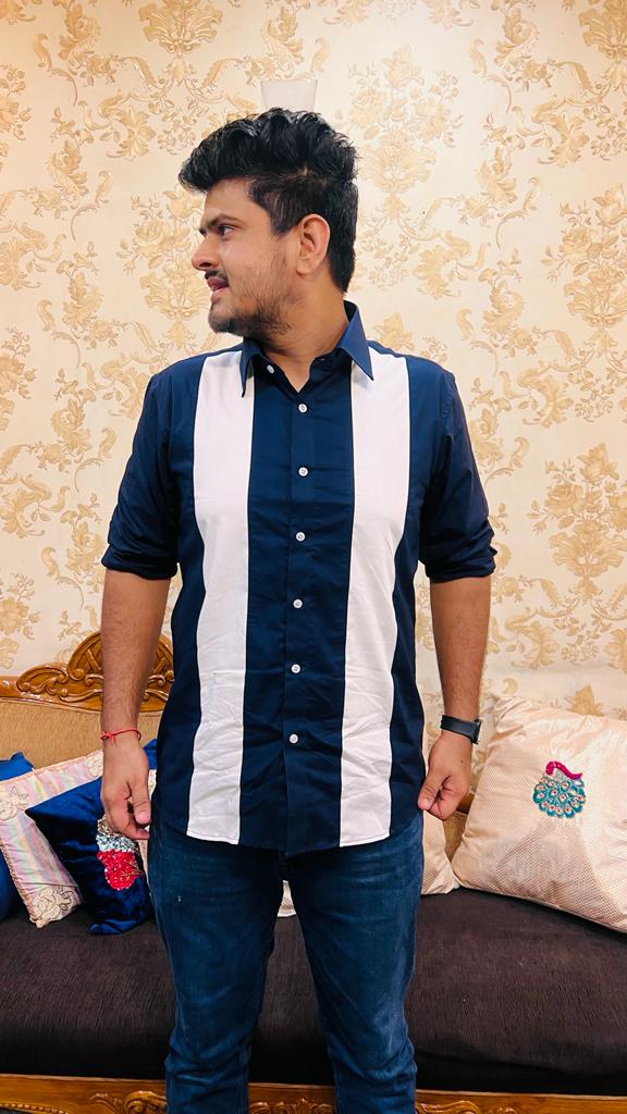 Menswear Blue & White Stripes Shirt