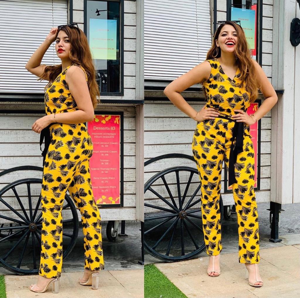 Yellow Feather Jumpsuit