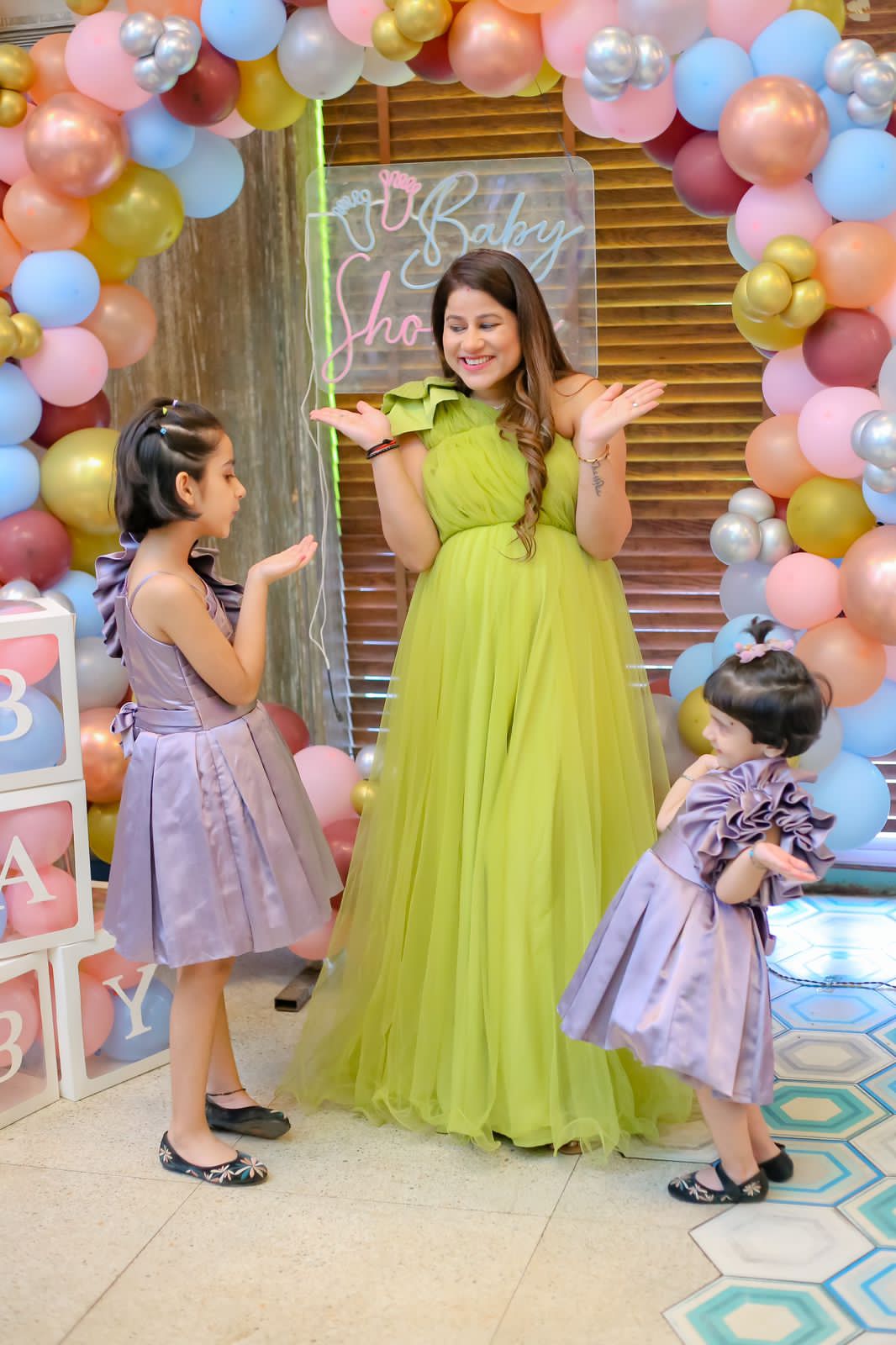 Lemon Green Bow Gown