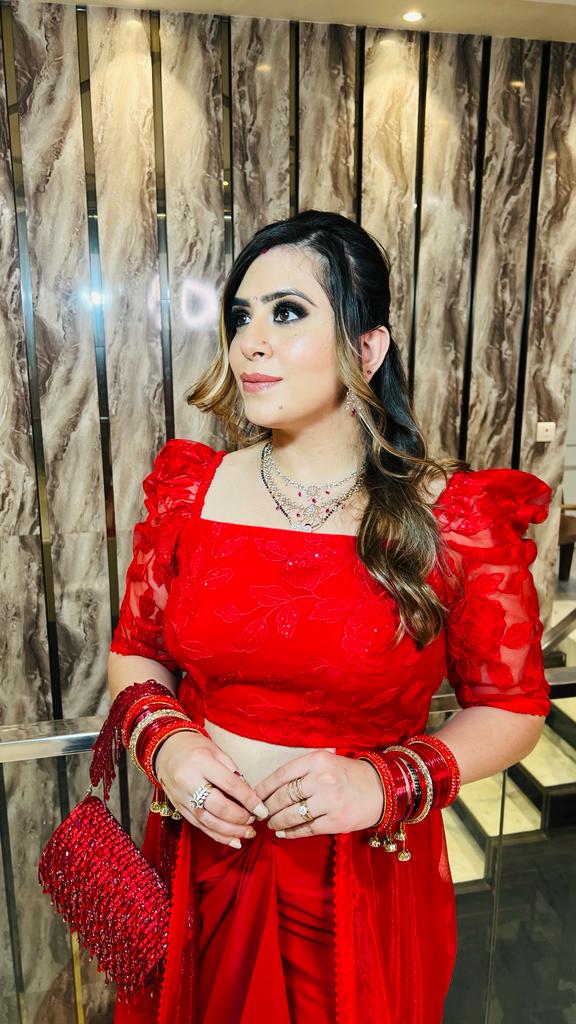 Red Love Drape Skirt Set