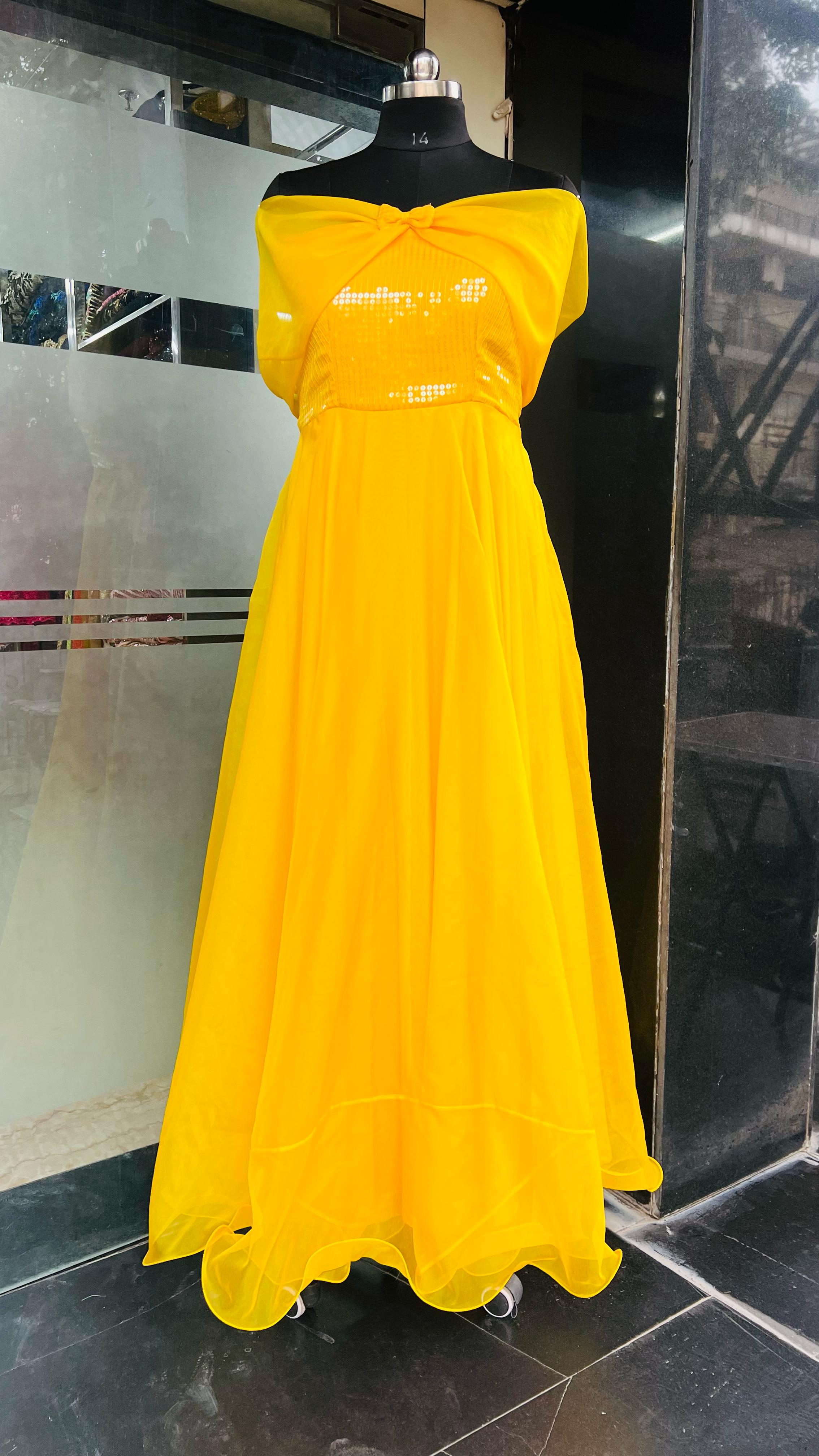 Sunshine Yellow Bow Gown