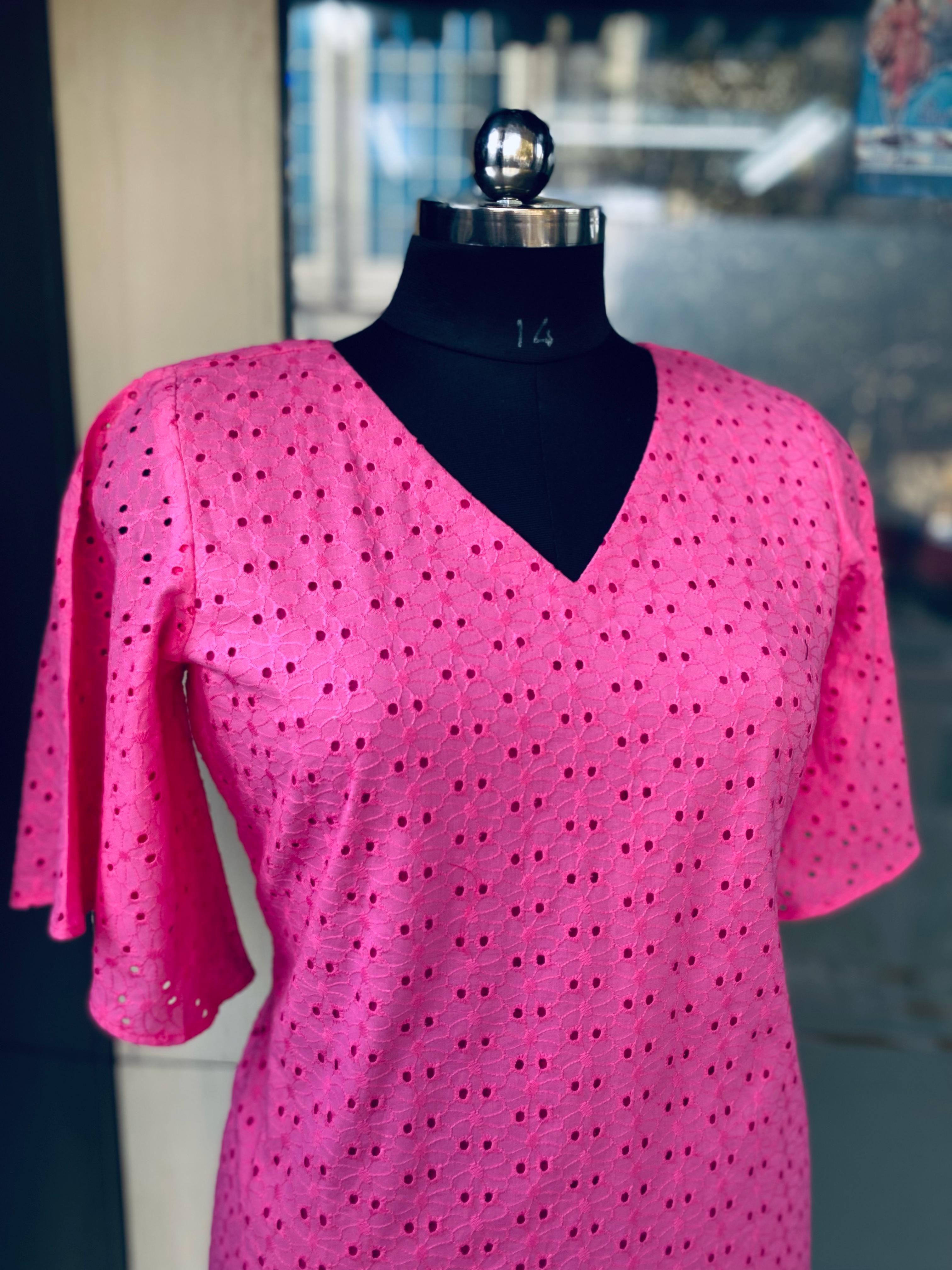 Pink Schiffli Top