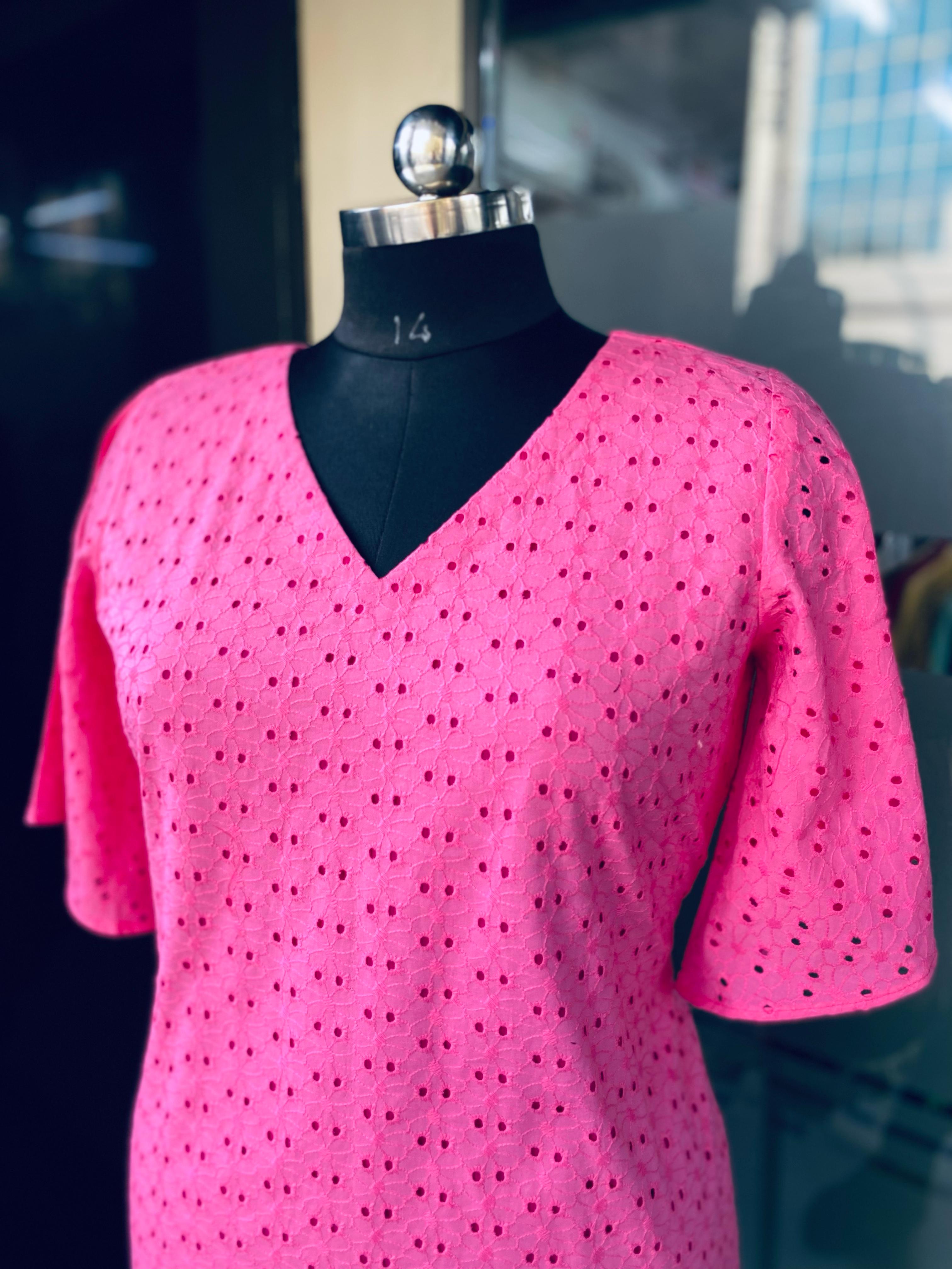 Pink Schiffli Top