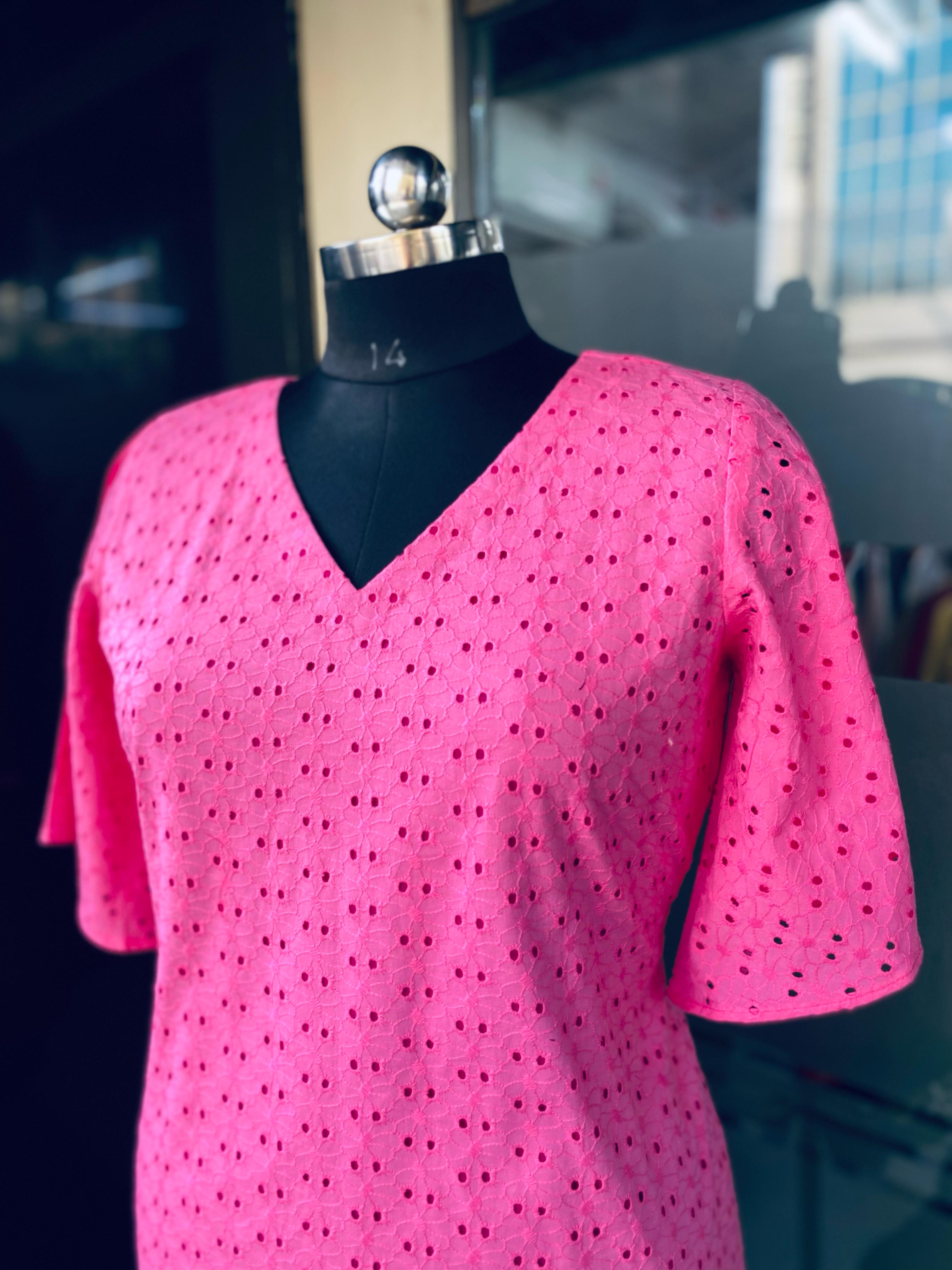 Pink Schiffli Top