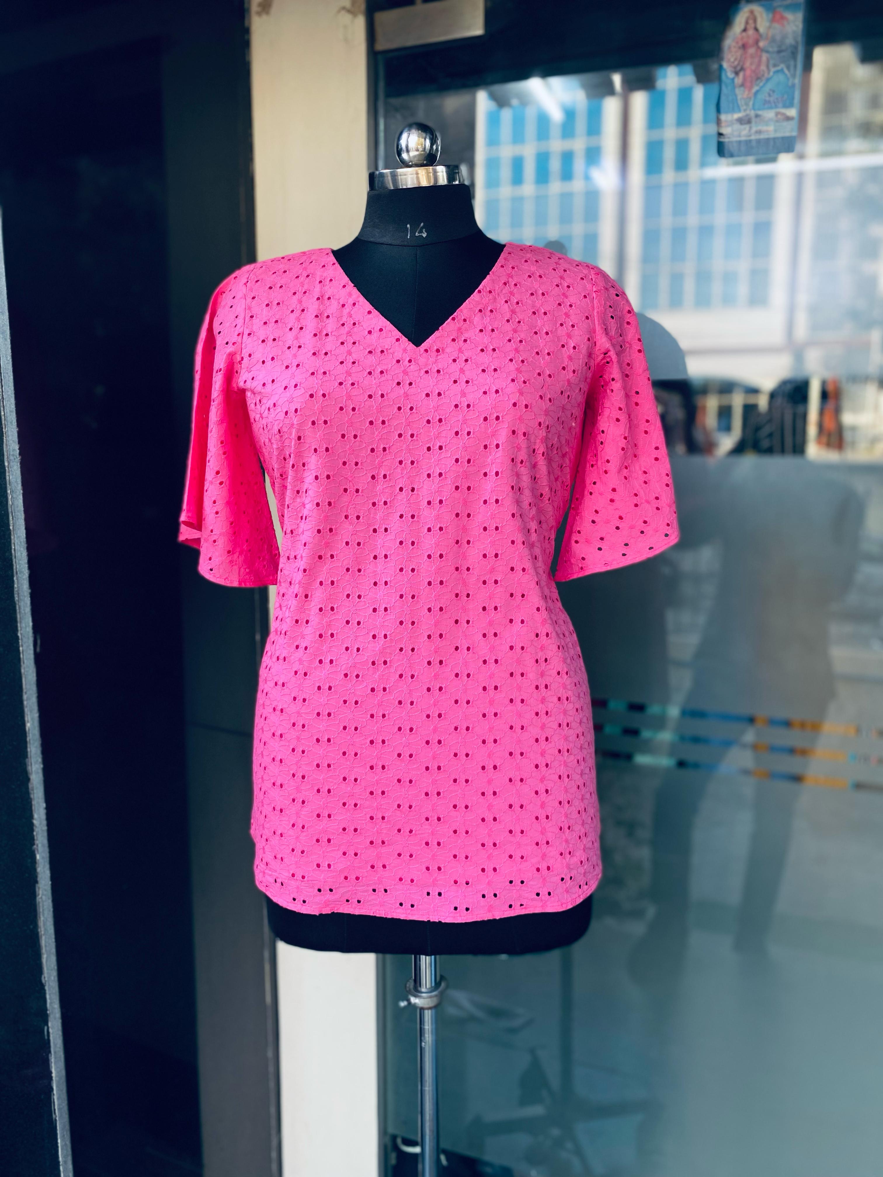 Pink Schiffli Top
