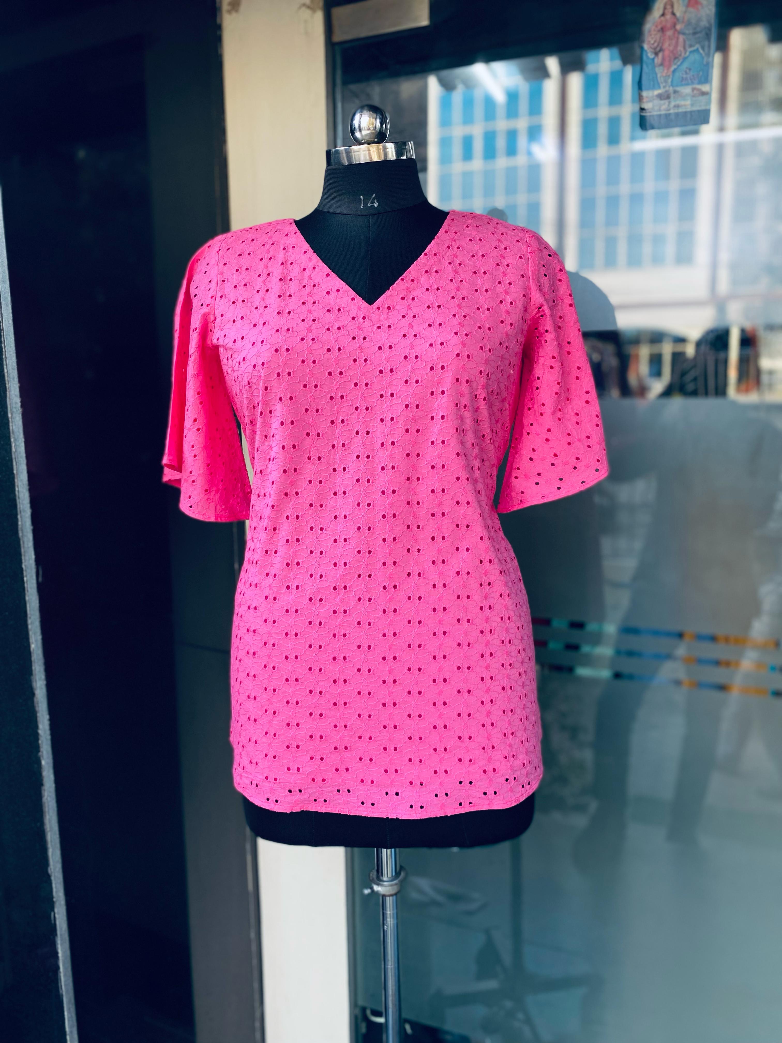 Pink Schiffli Top