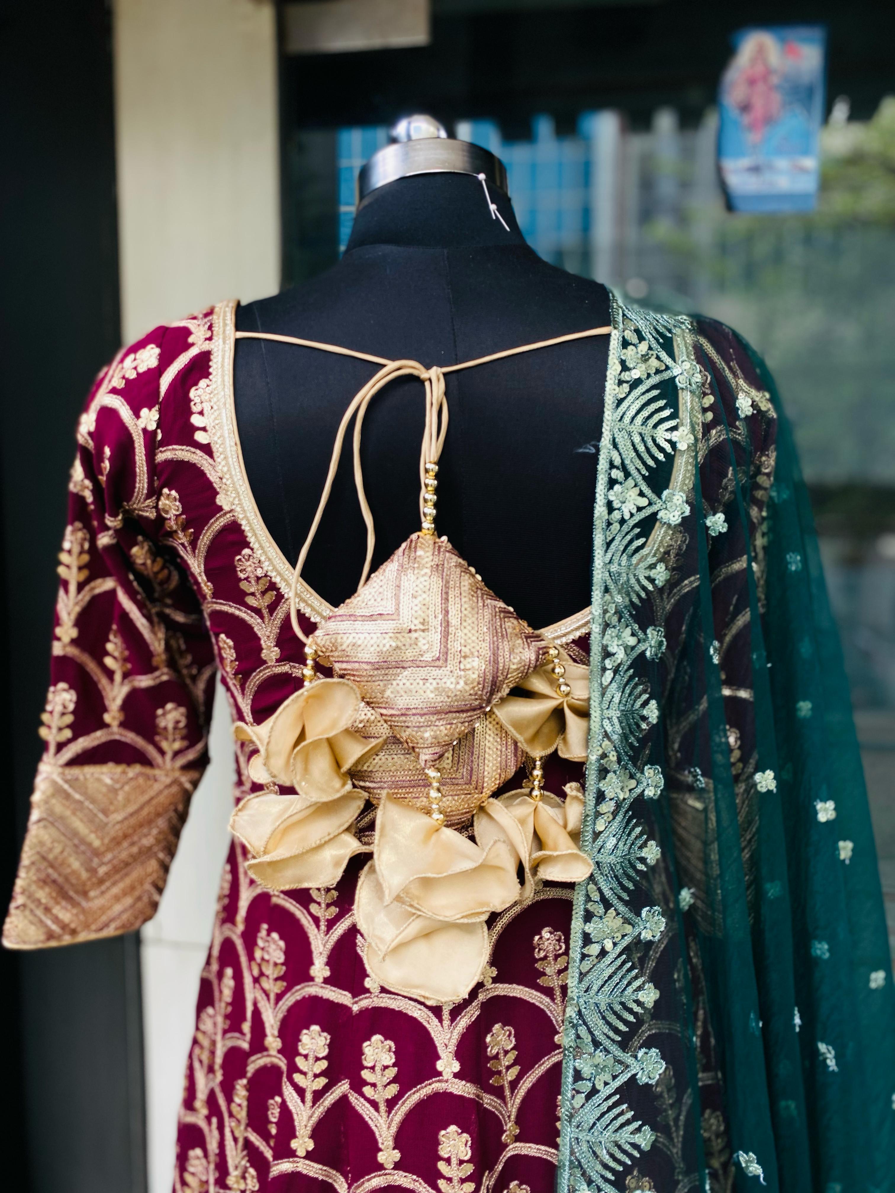 Wine Bridal Anarkali