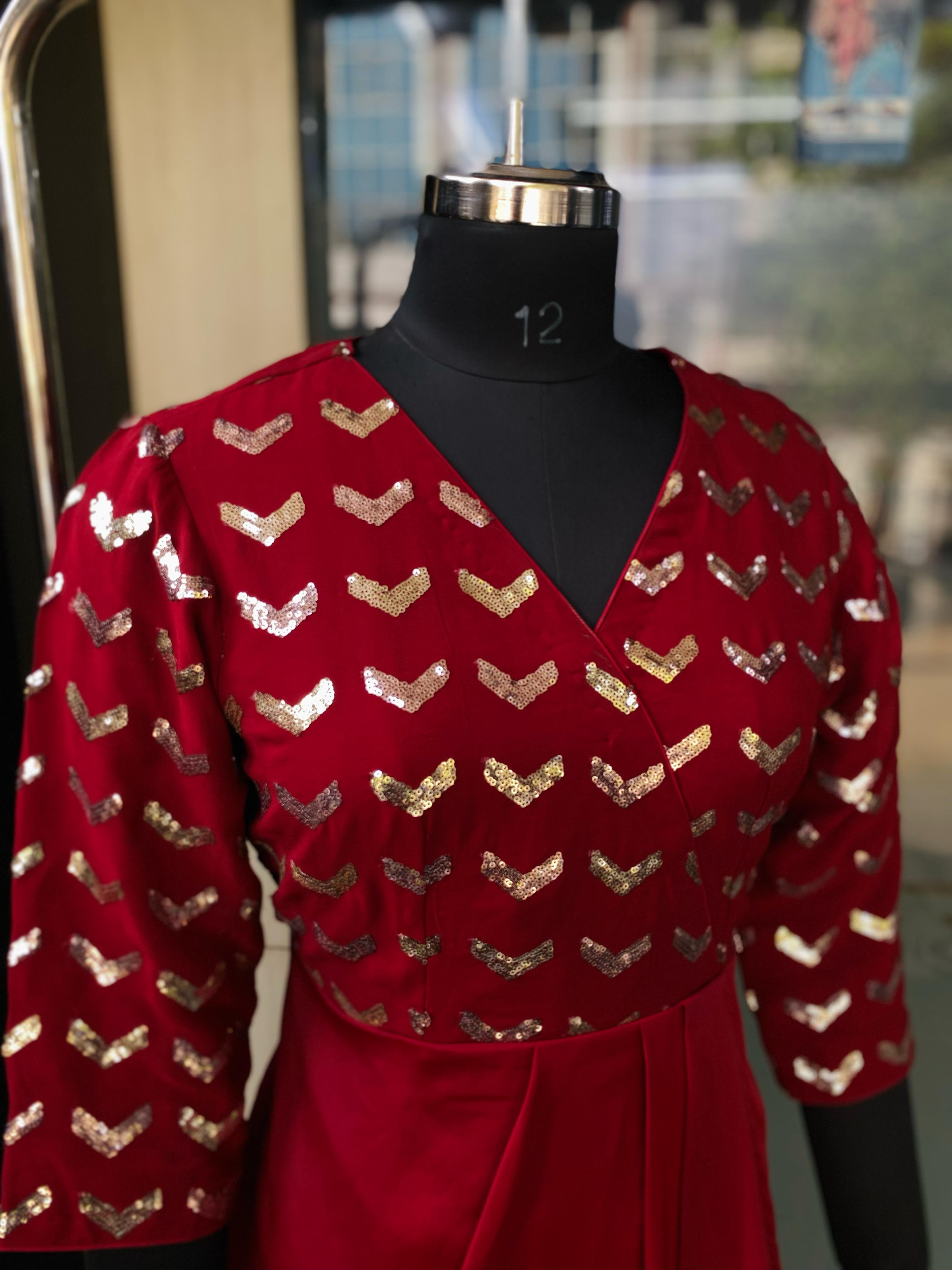Maroon Embroidered Co-Ord