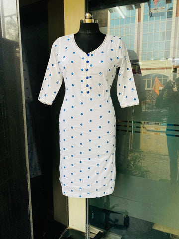 Embroidered Cotton Kurti