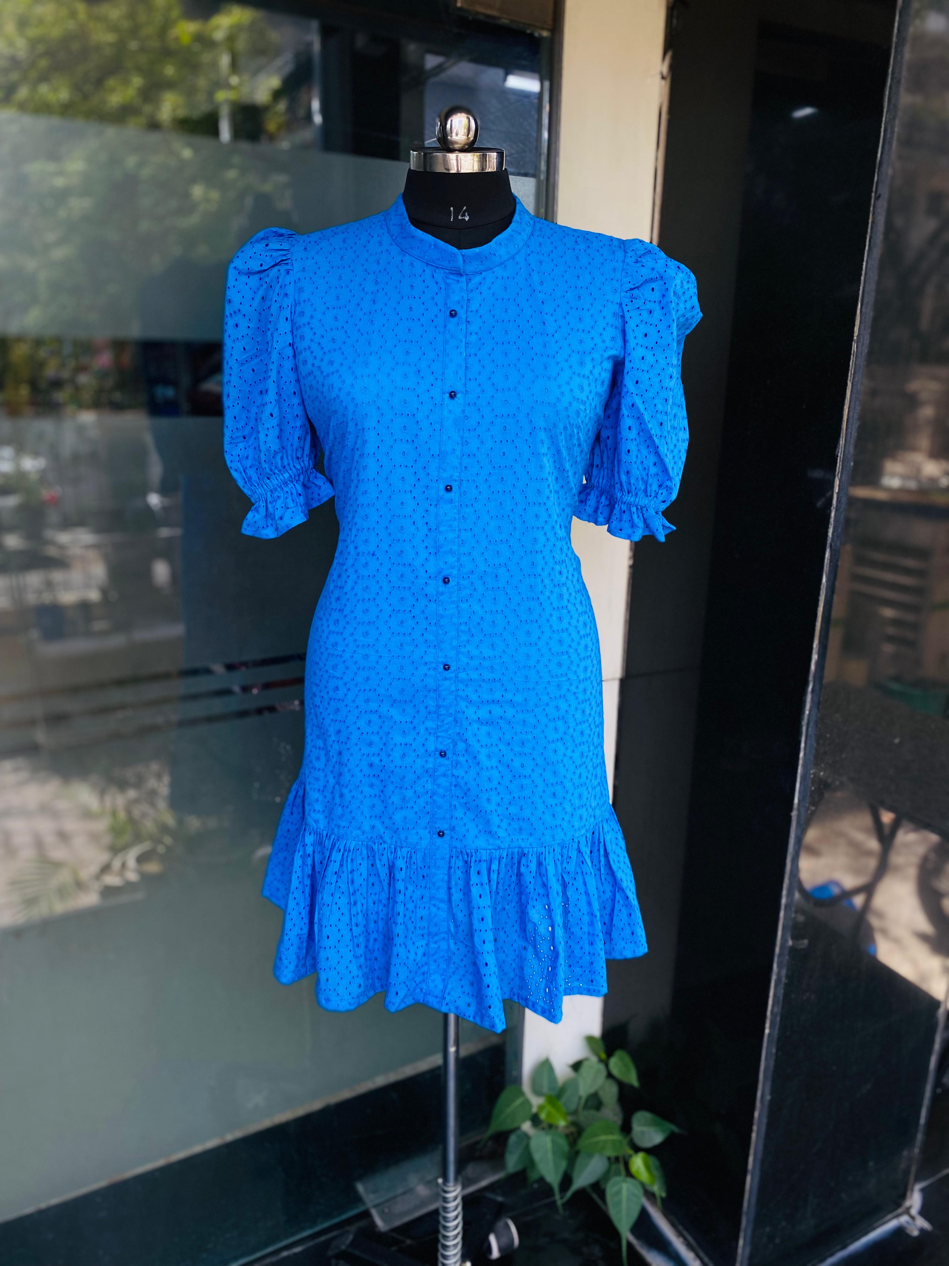 Electric Blue Cotton Dress