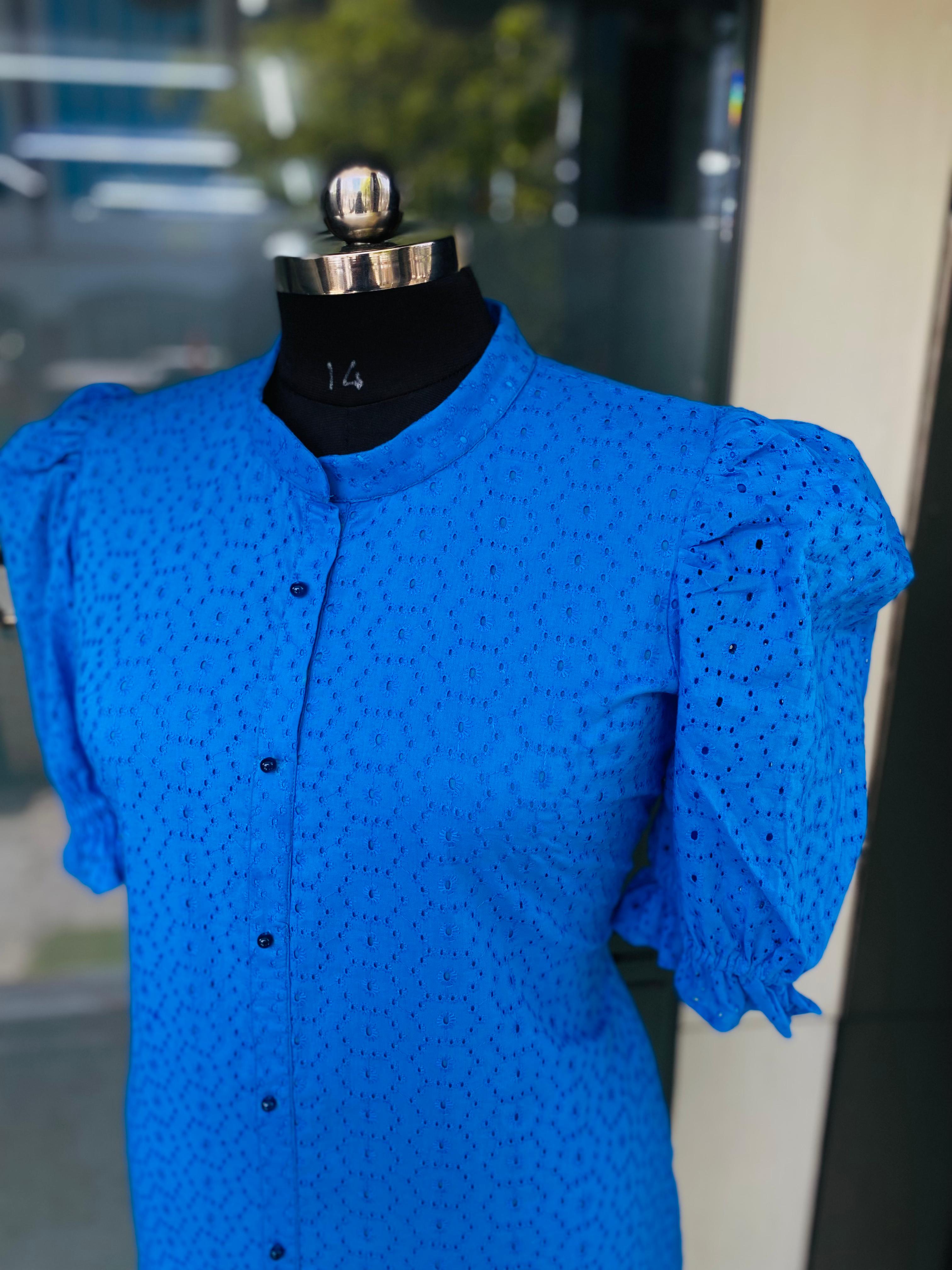 Electric Blue Cotton Dress