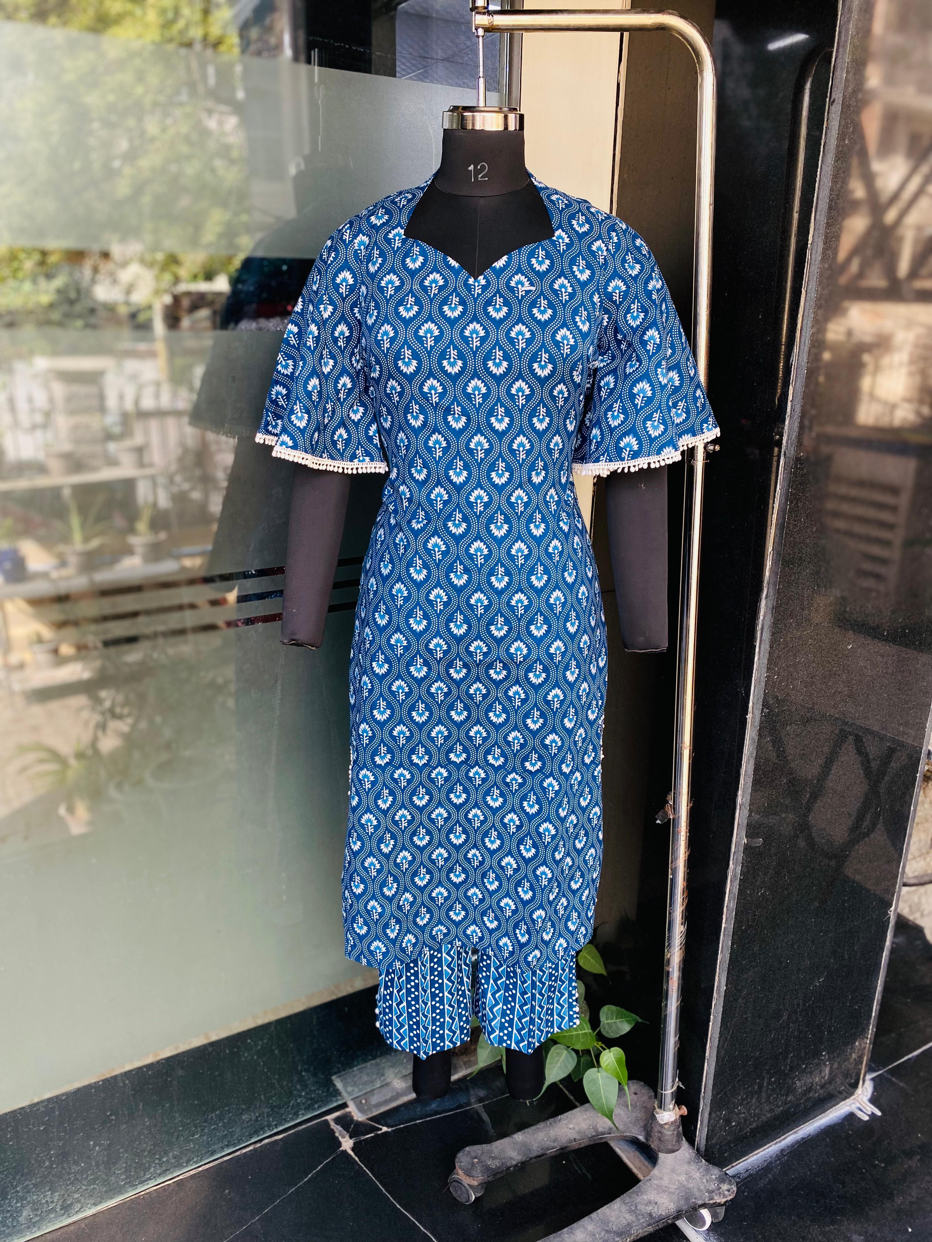 Blue Jaipuri Cotton Suit