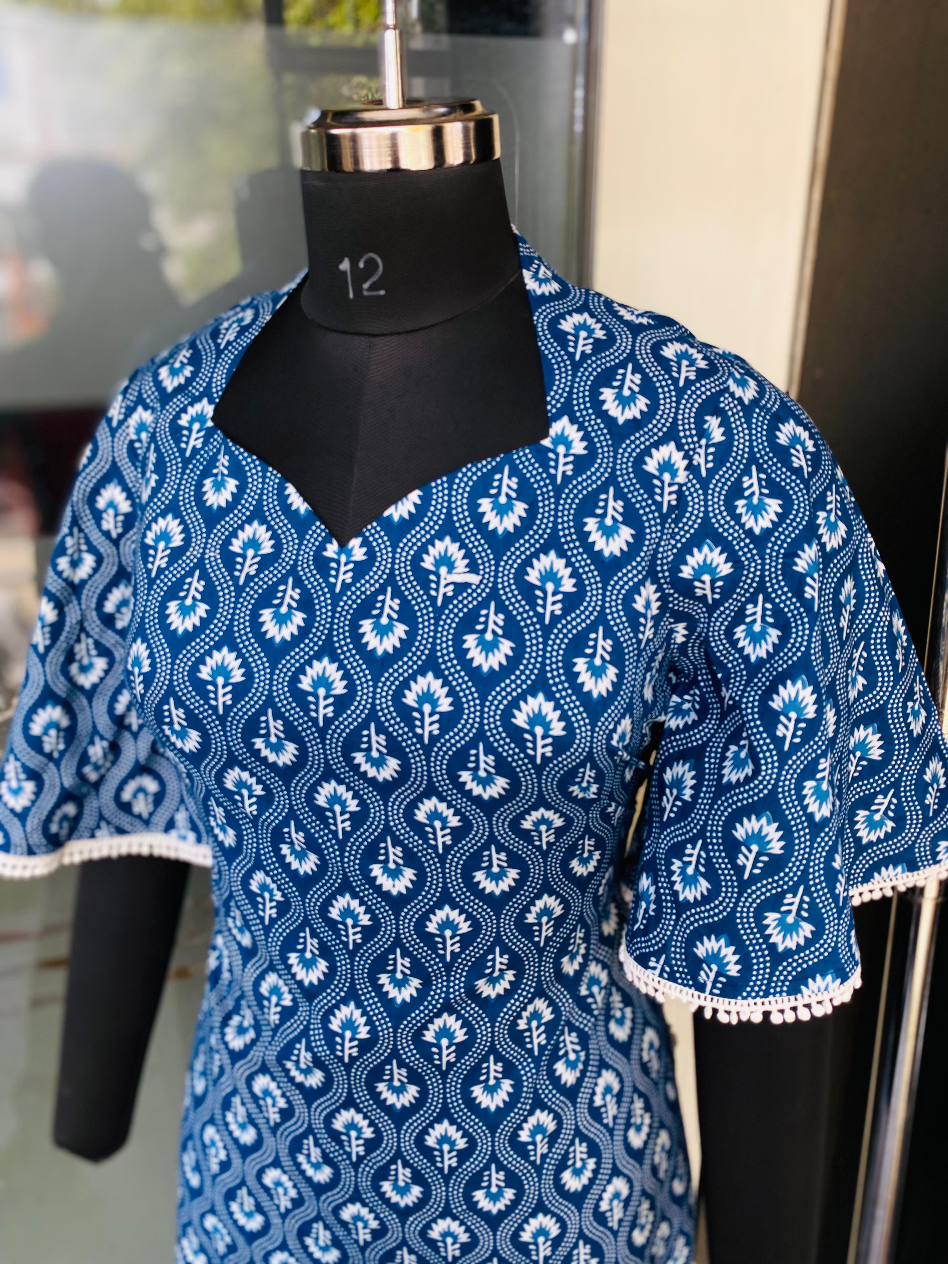 Blue Jaipuri Cotton Suit