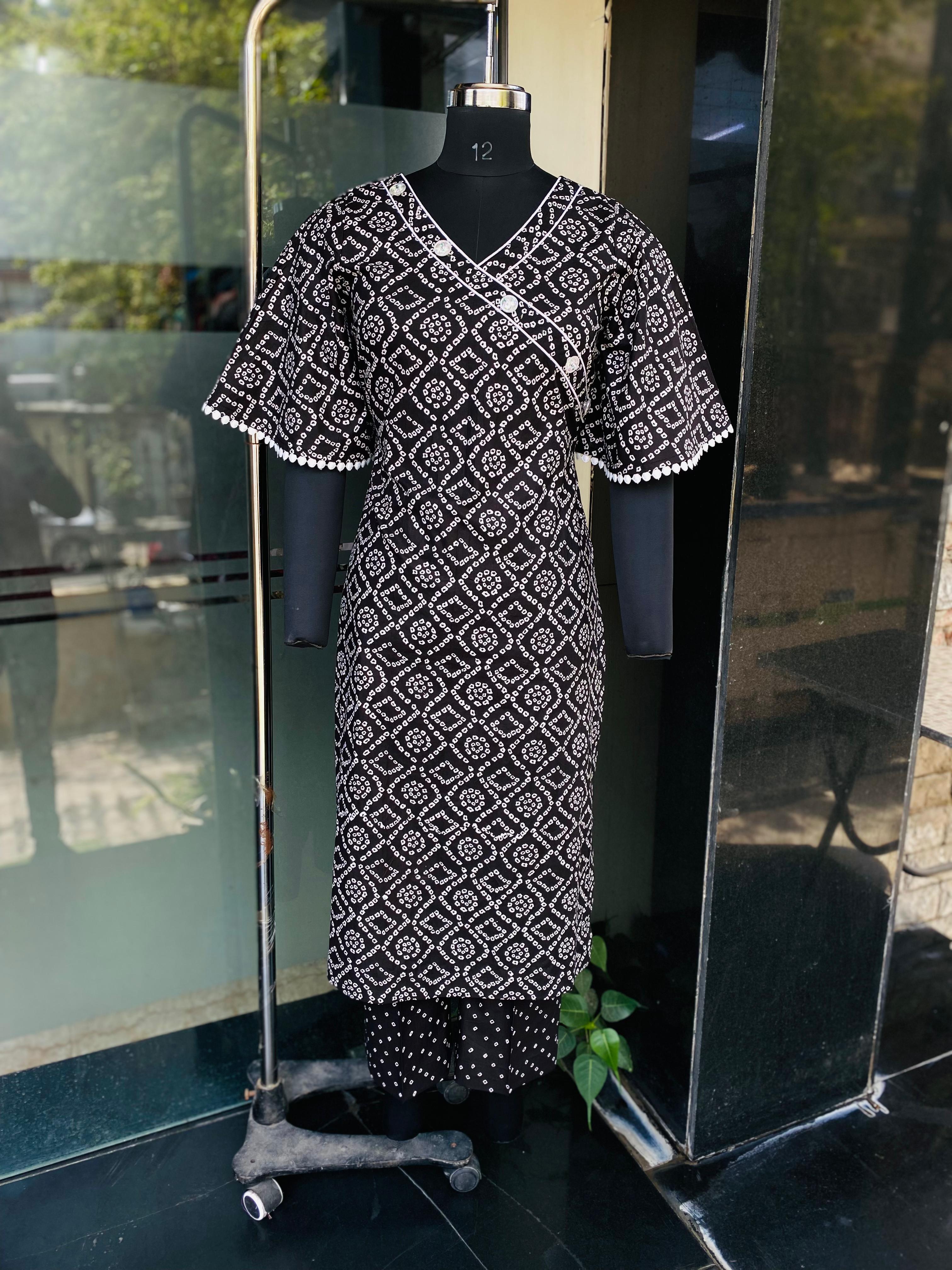 Black bandhini suit