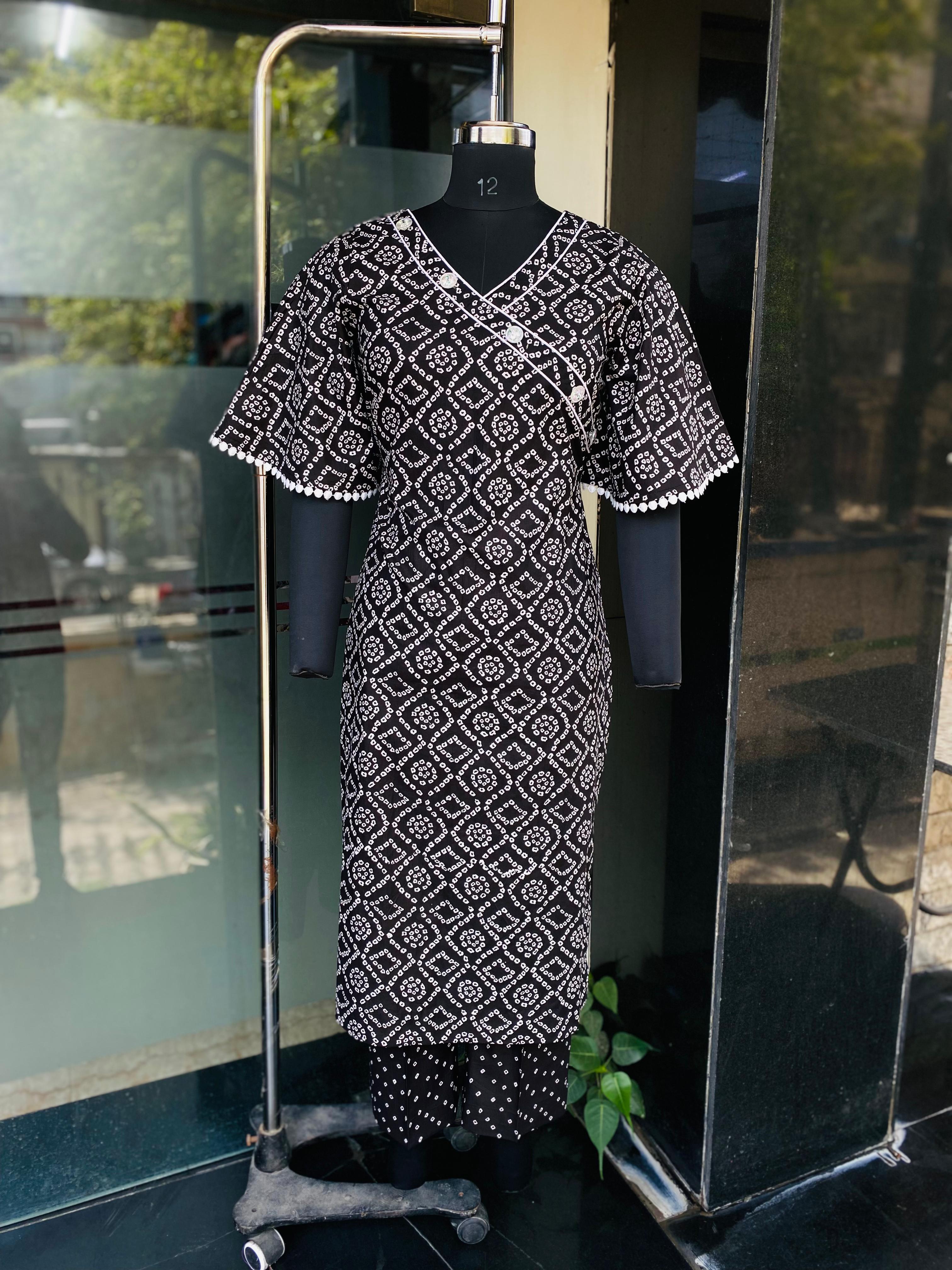 Black bandhini suit