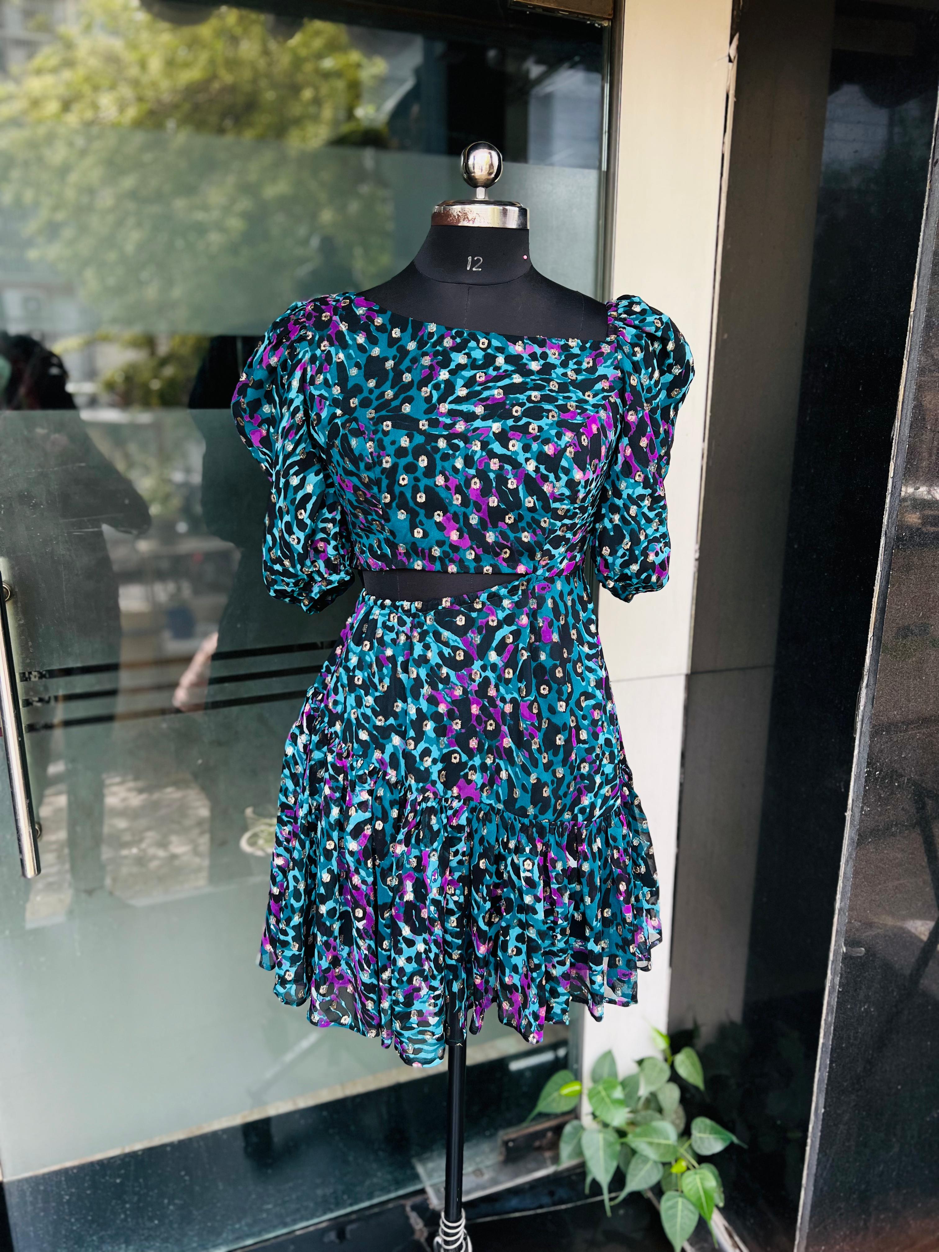 Teal Cheetah Dress