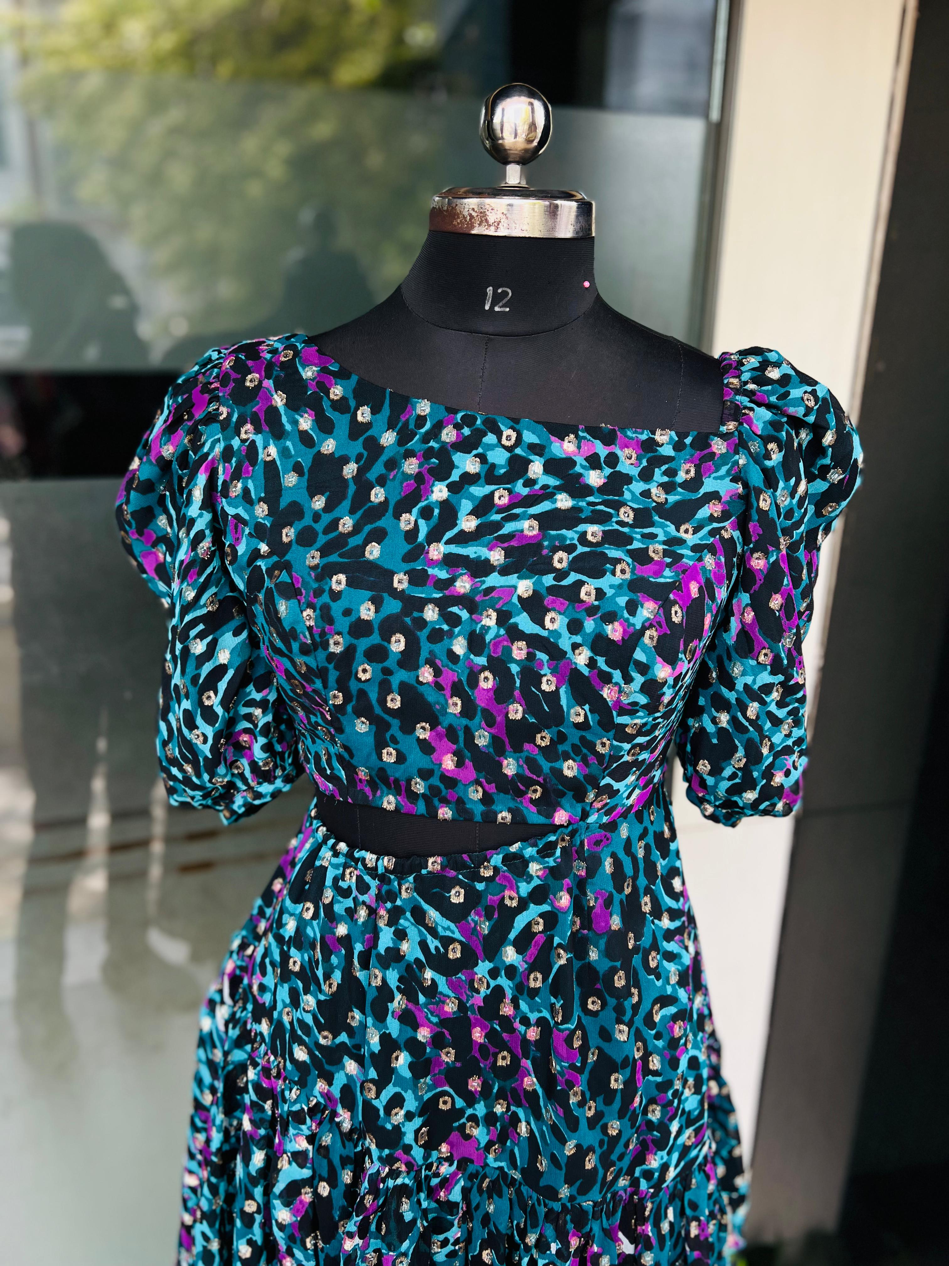 Teal Cheetah Dress