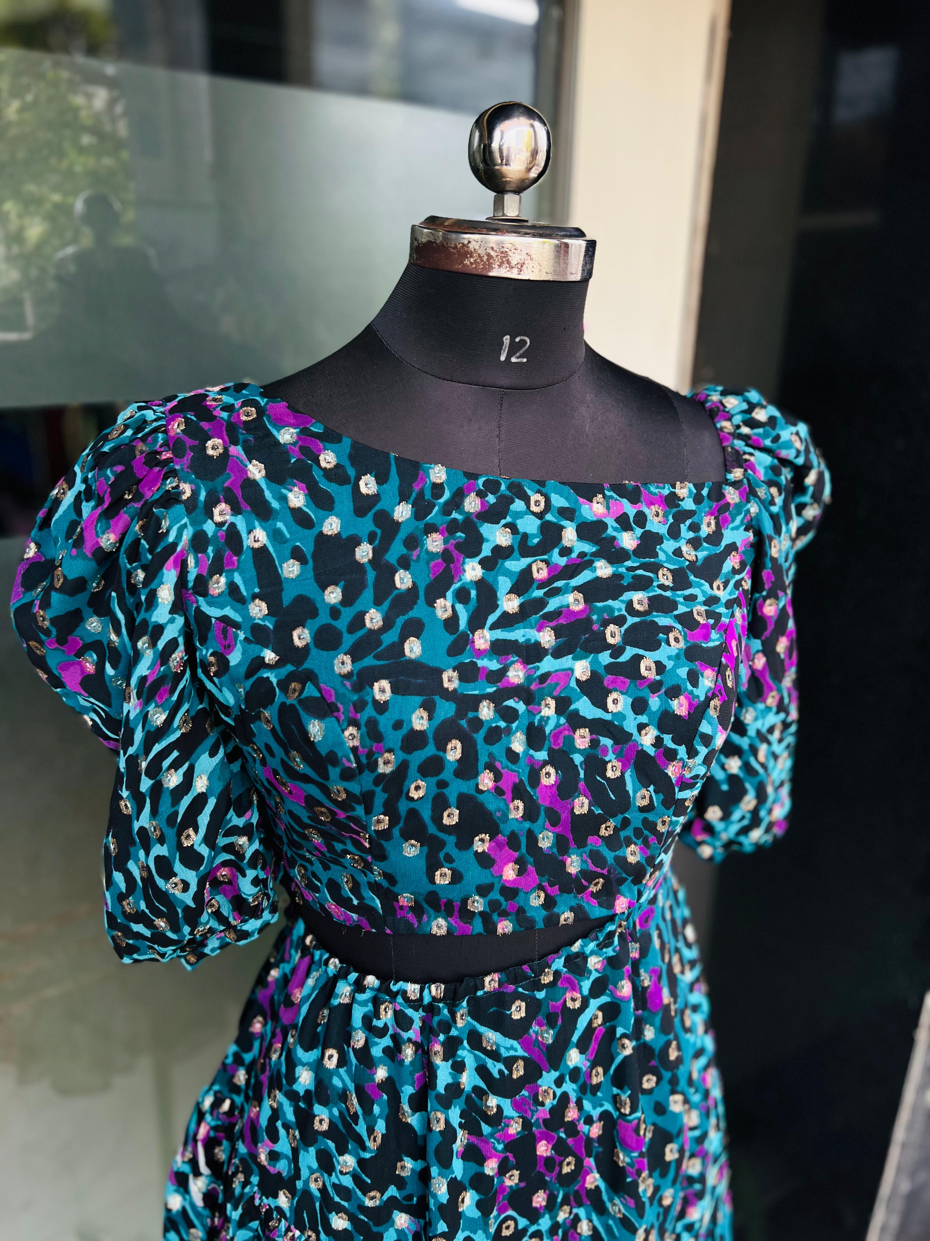 Teal Cheetah Dress